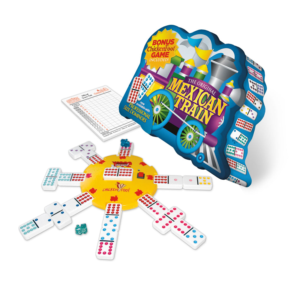 Alternative view of Mexican Train Deluxe Double 12 Domino Set with Electronic Centerpiece