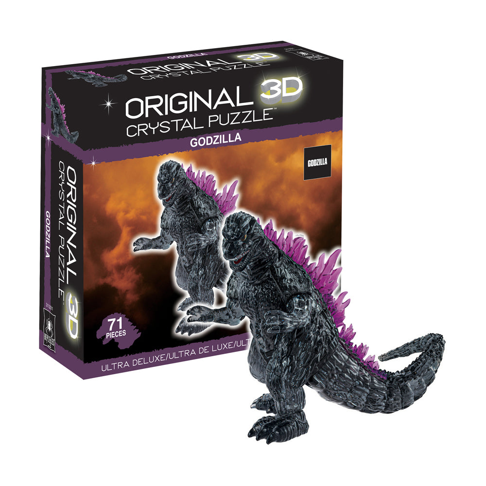 Alternative view of BePuzzled 3D Crystal Godzilla Puzzle, 71 Pieces, Collectible