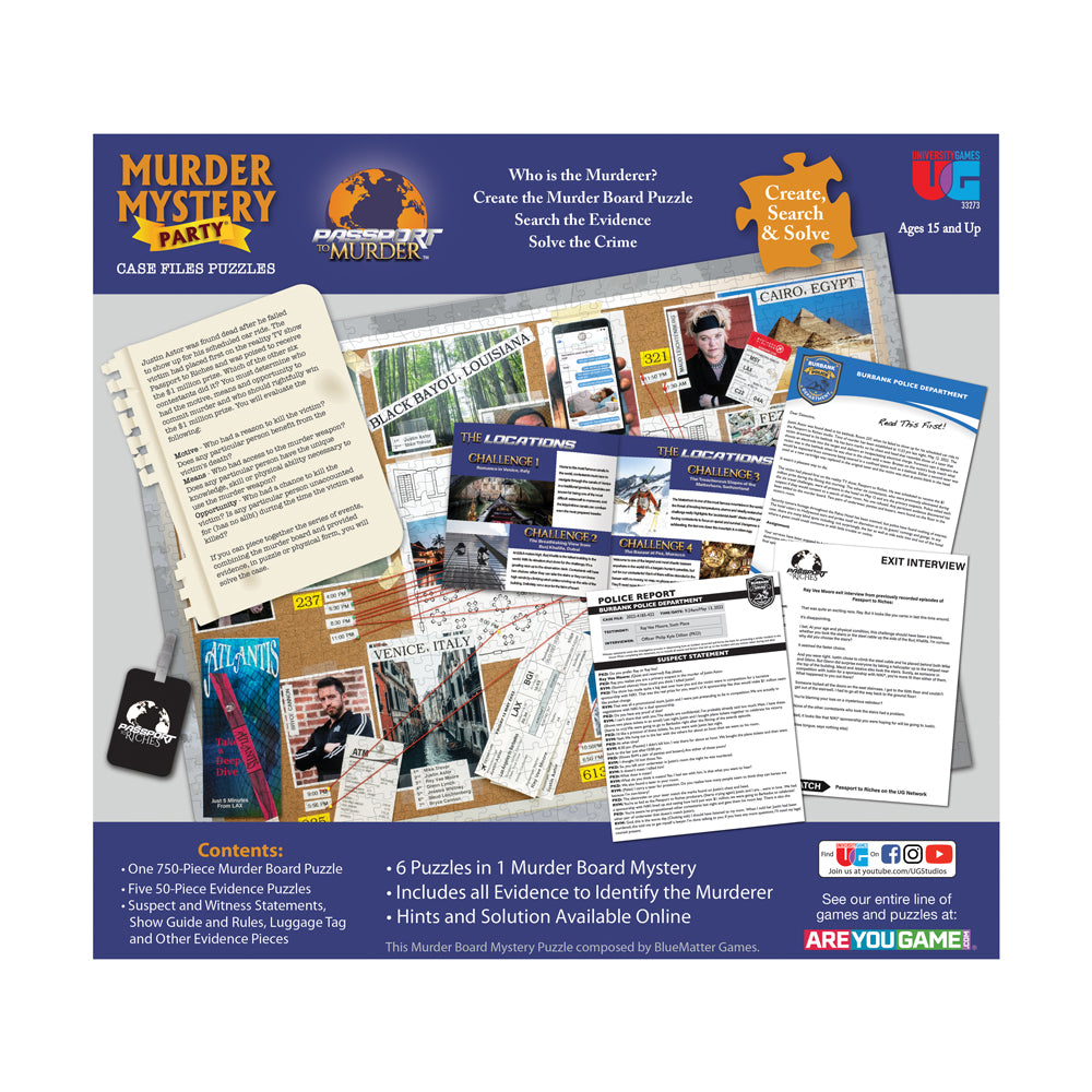 University Games Murder Mystery Party Case Files - Passport to Murder Puzzle Set - Image 3