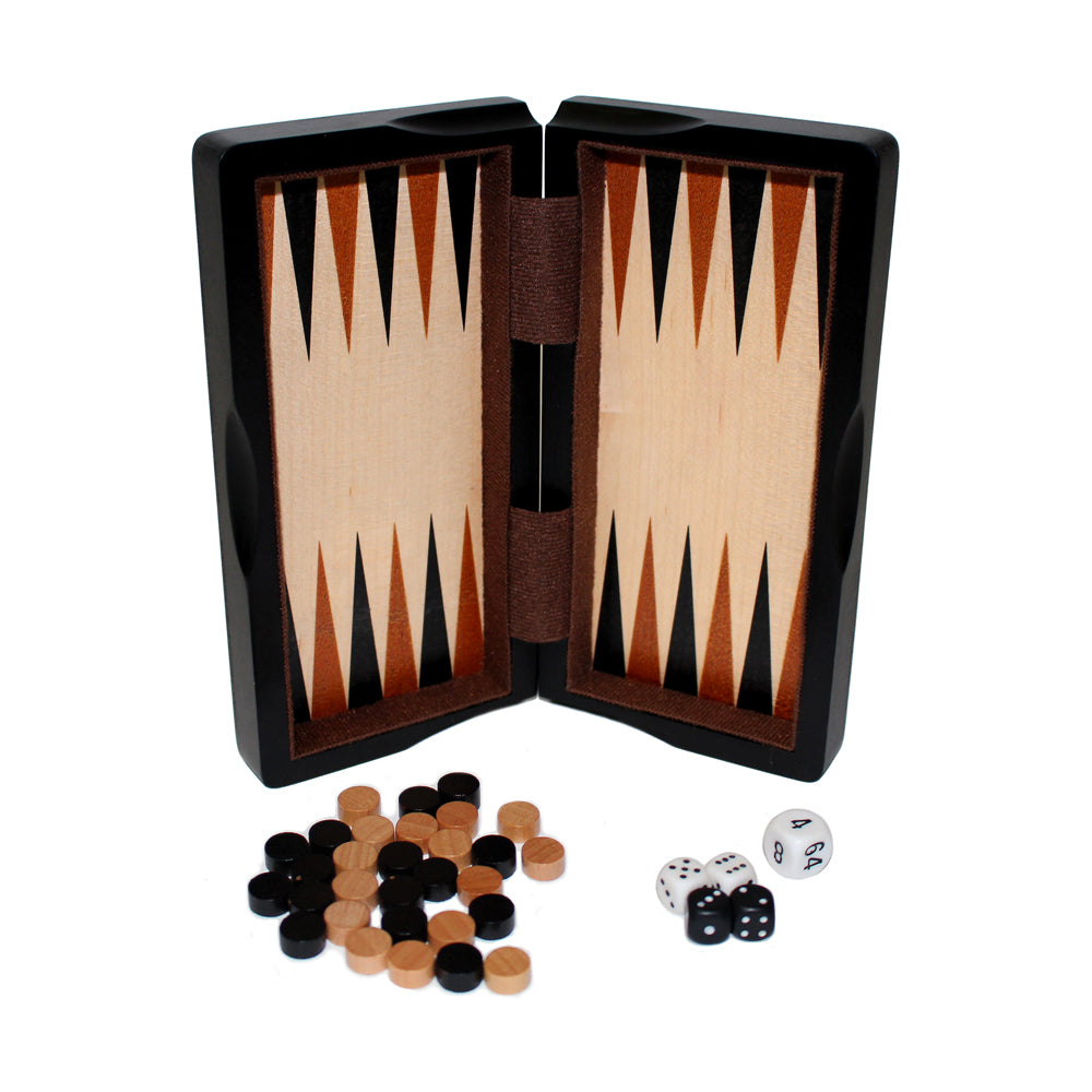 Magnetic 3-in-1 Chess, Checkers, and Backgammon Wood Game Set - 8-inch - Image 2