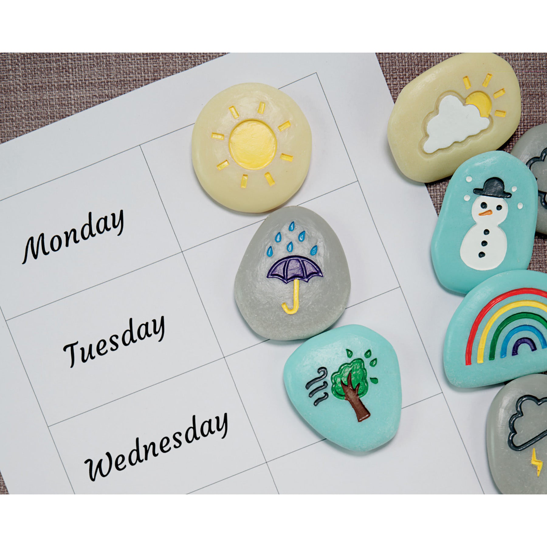 Yellow Door Weather Stones - Educational Outdoor Play Set Of 10 - Image 4