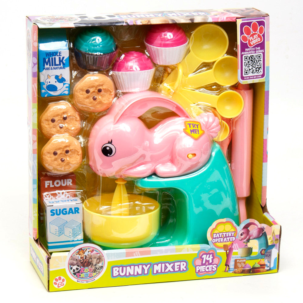 Zoo Troop: Bunny Mixer 14-Piece Kitchen Playset For Kids, Ages 2+