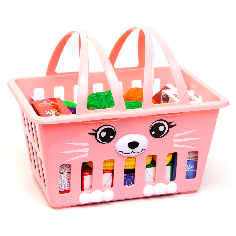 Zoo Troop: Kitty Basket - Pink Cat Playset With 16 Pieces, Ages 2+