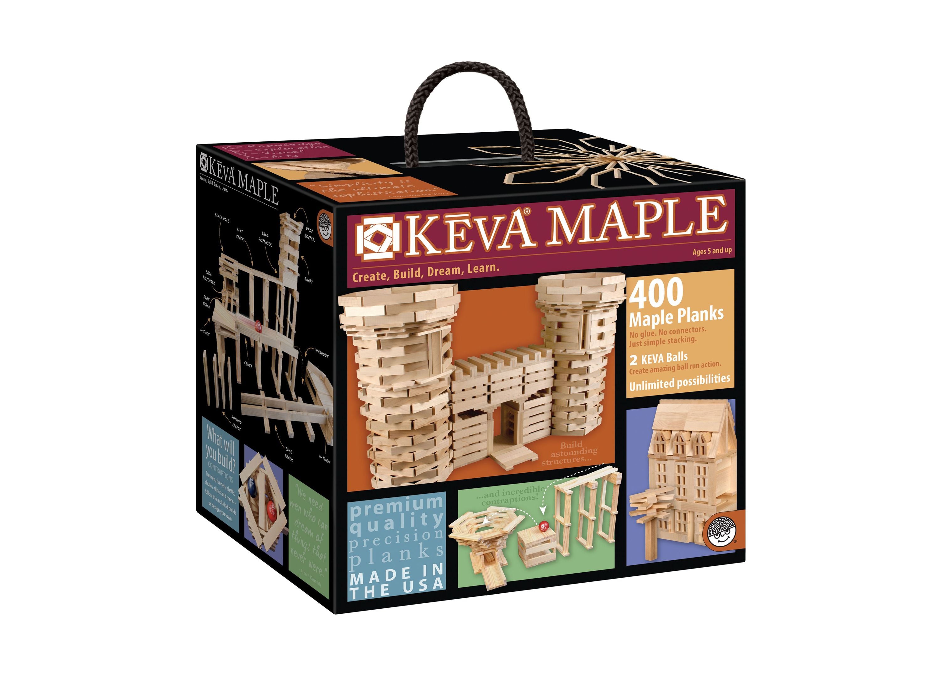 Alternative view of MindWare KEVA Maple 400-Piece Premium Plank Set with Guidebook and Canvas Tote