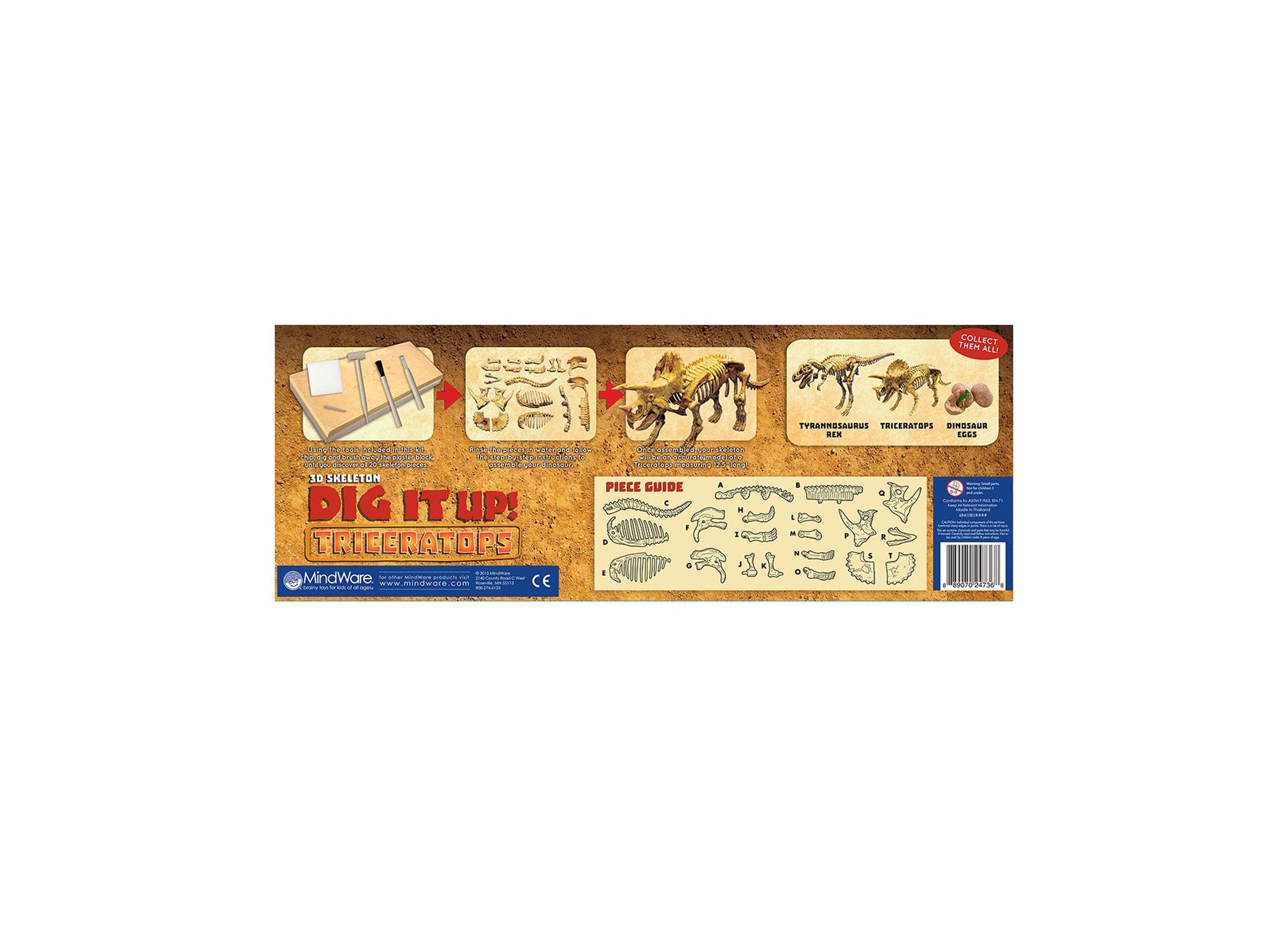 MindWare Dig It Up! Triceratops Dinosaur Model Excavation Kit - Image 5