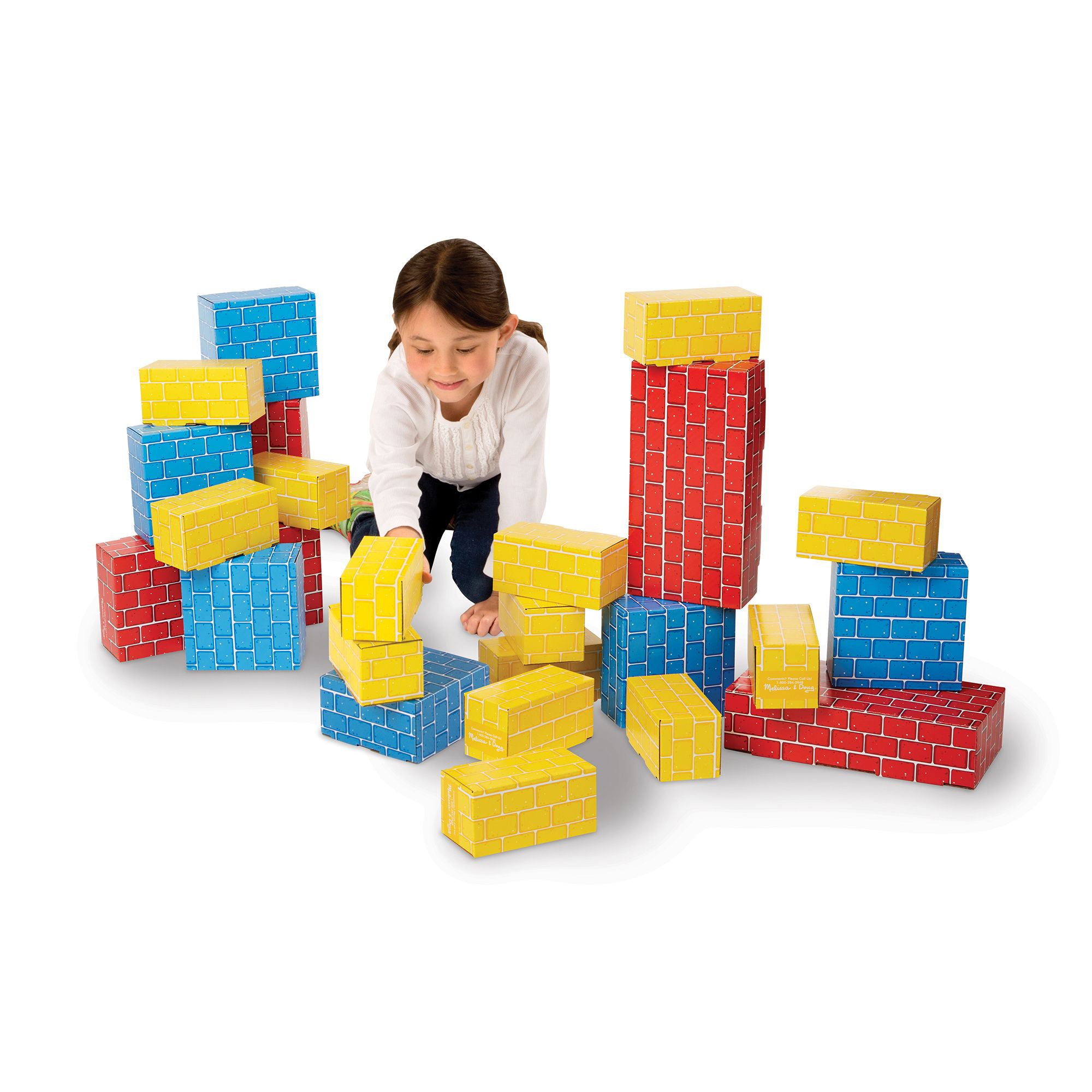 Melissa & Doug Jumbo Cardboard Building Blocks, 24-Piece Colorful Set - Image 5