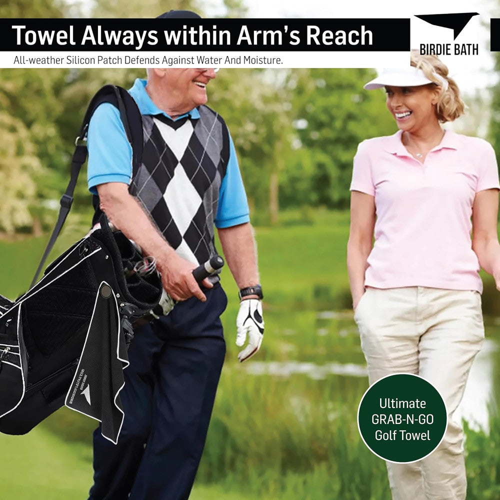 Birdie Golf: Birdie Bath - Black Magnetic Golf Towel with Premium Microfiber - Image 7
