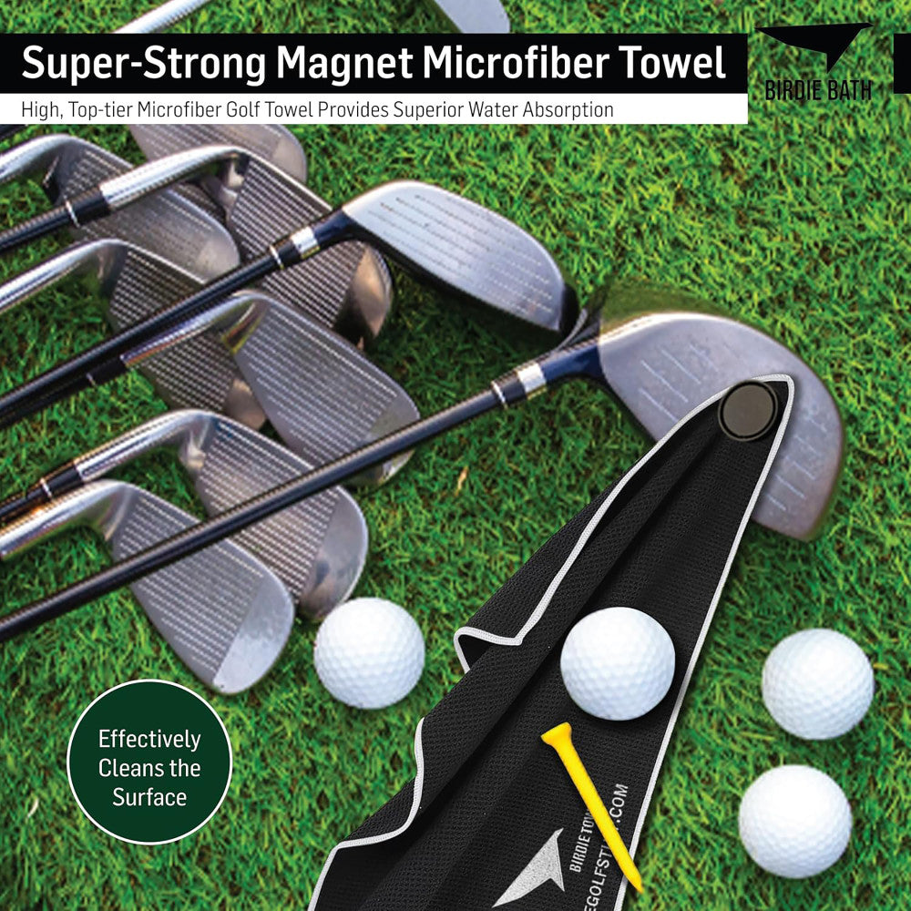 Birdie Golf: Birdie Bath - Black Magnetic Golf Towel with Premium Microfiber - Image 8