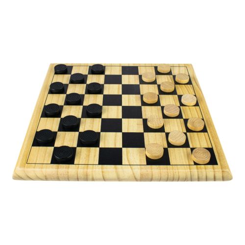 Classic Checkers Natural Wood Board Game - Image 10