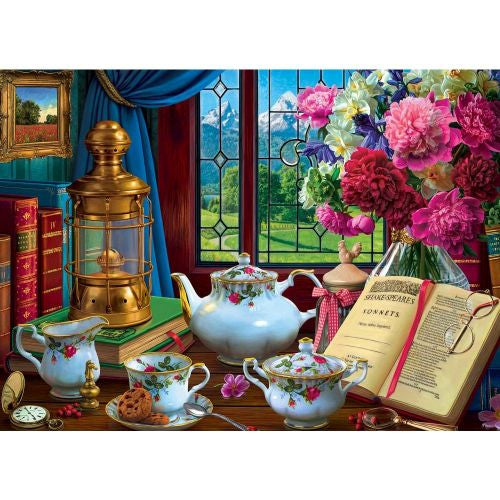 Charming Rose Tea Set Jigsaw Puzzle - 1000 pc