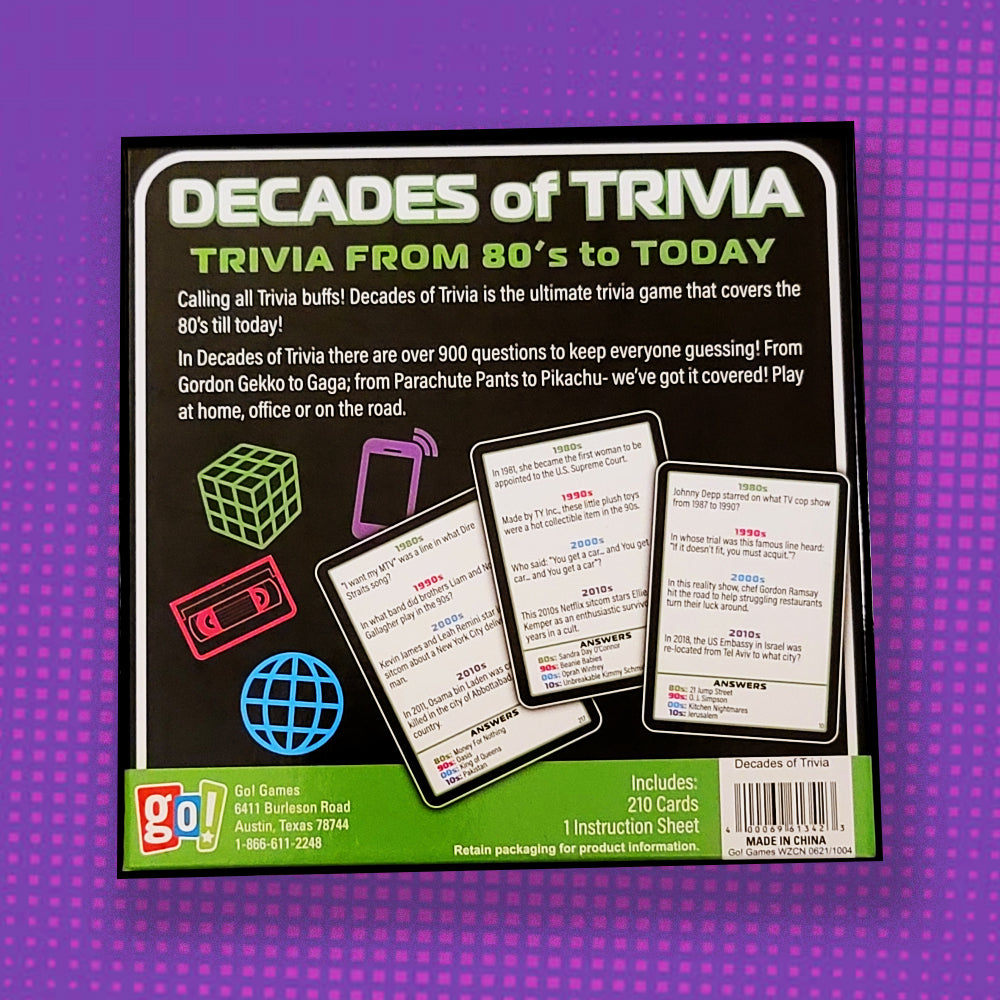 Alternative view of Decades of Trivia Game - Nostalgic Pop Culture Quiz