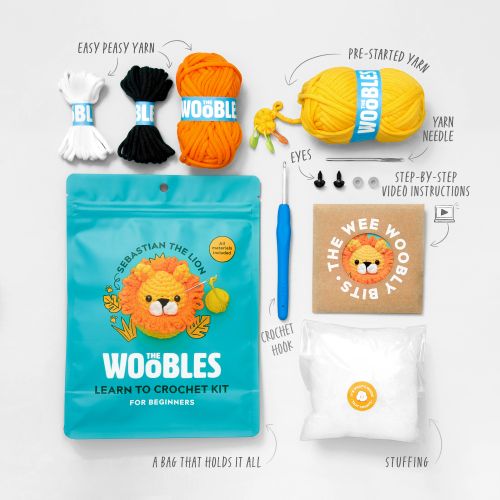 Alternative view of Woobles Beginner Crochet Kit - Sebastian the Lion