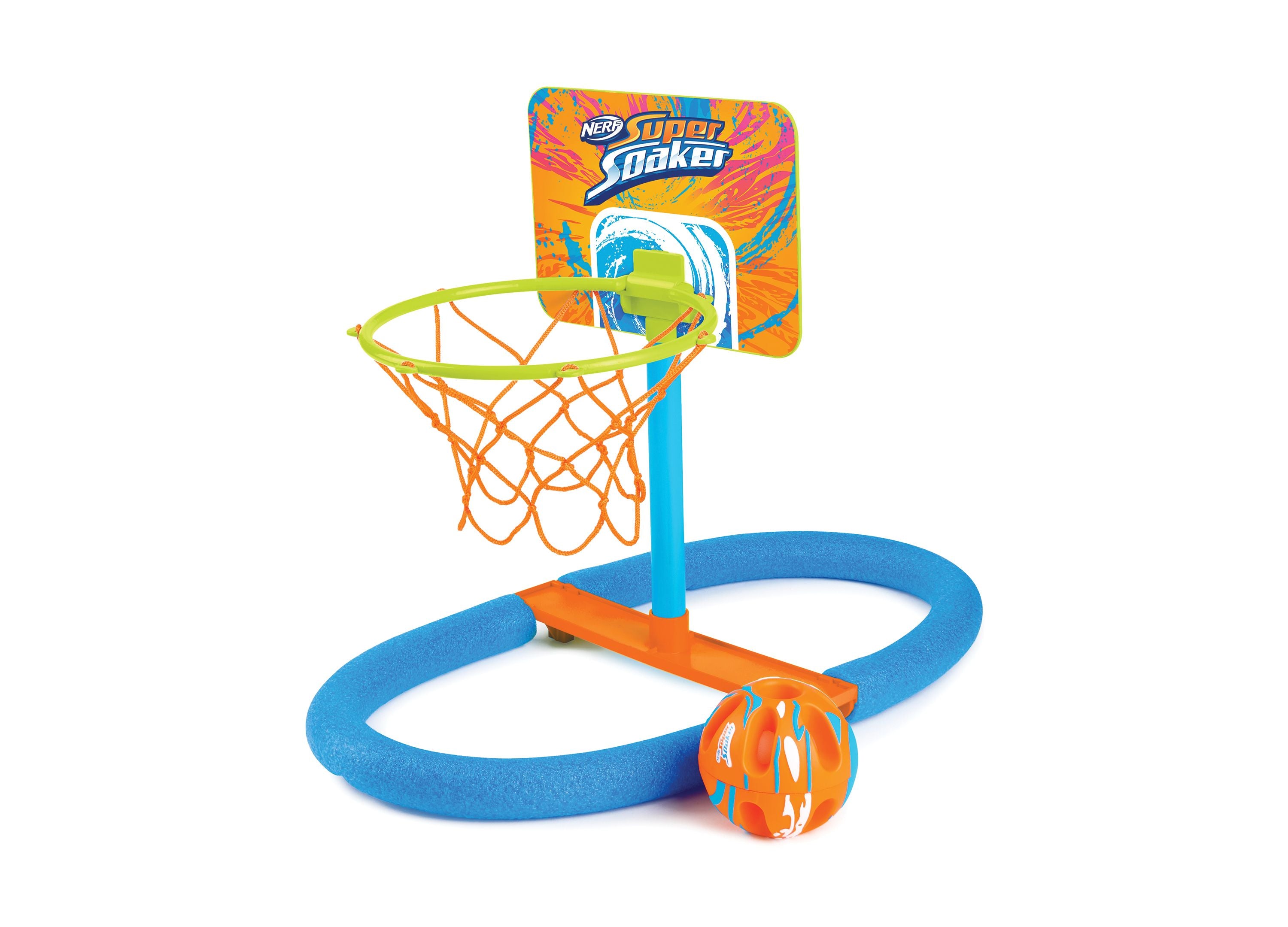 Nerf Super Soaker Dunk It Pool Hoops Set - Inflatable Basketball Game for Poolside Fun