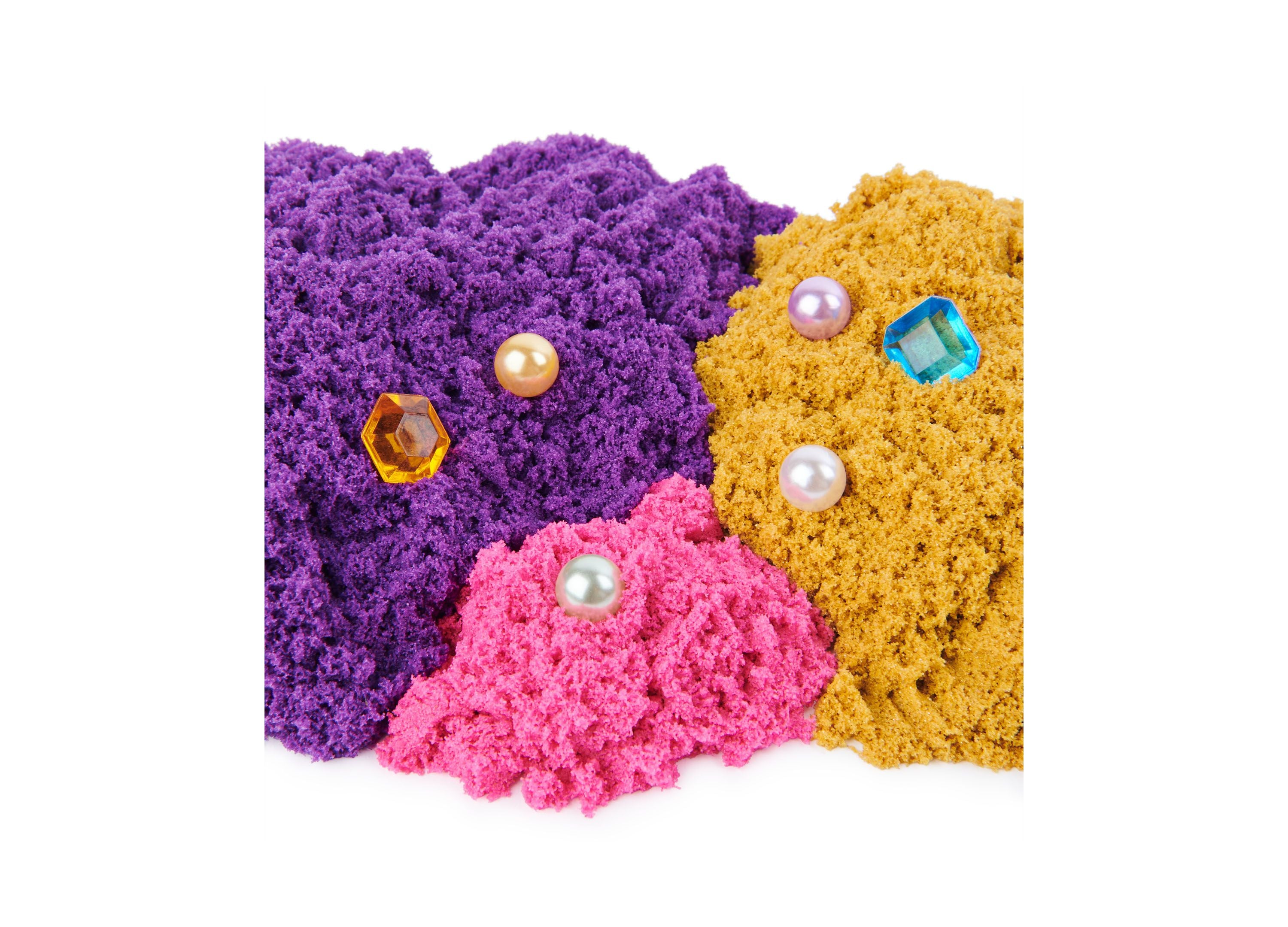 Kinetic Sand Mermaid Crystal Playset with Shimmer Gold Sand and Storage Tools - Image 4