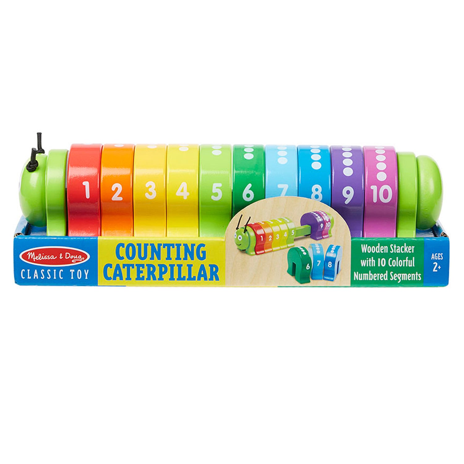 Alternative view of Melissa & Doug Counting Caterpillar - Colorful Number Sorting Wooden Toy