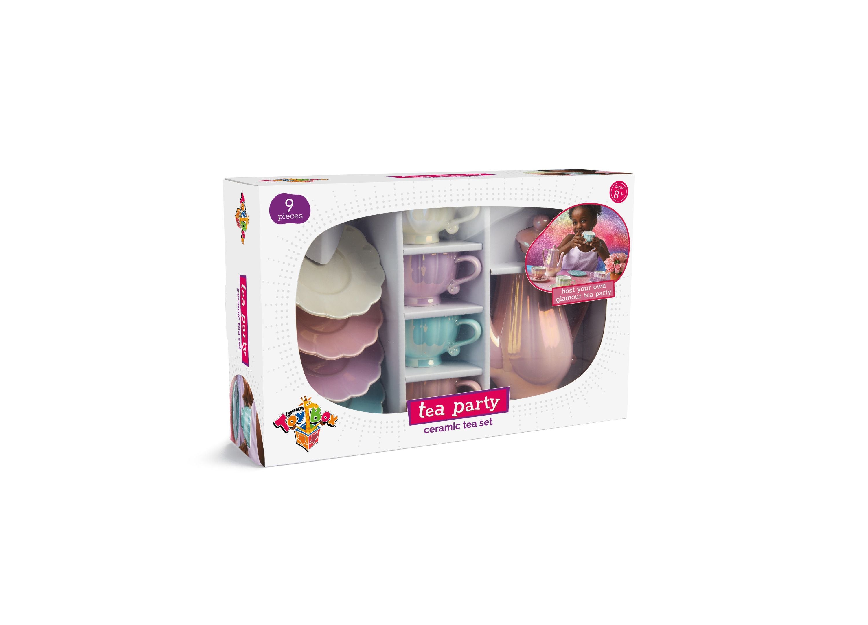 Alternative view of Geoffrey's Toy Box 9-Piece Ceramic Tea Party Set - Pastel Colors