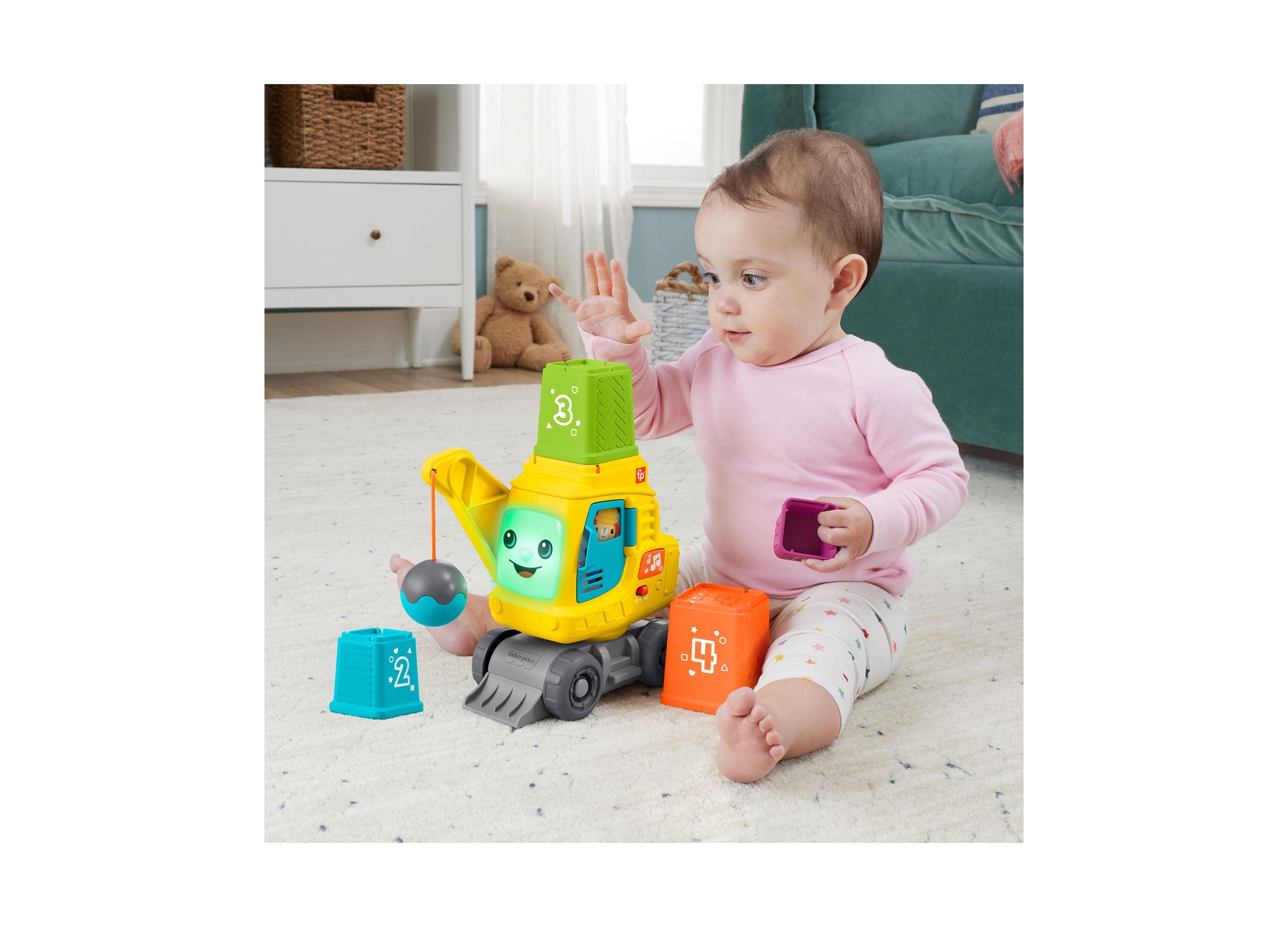 Fisher-Price Count and Stack Crane Learning Toy with Light-Up Blocks - Image 4