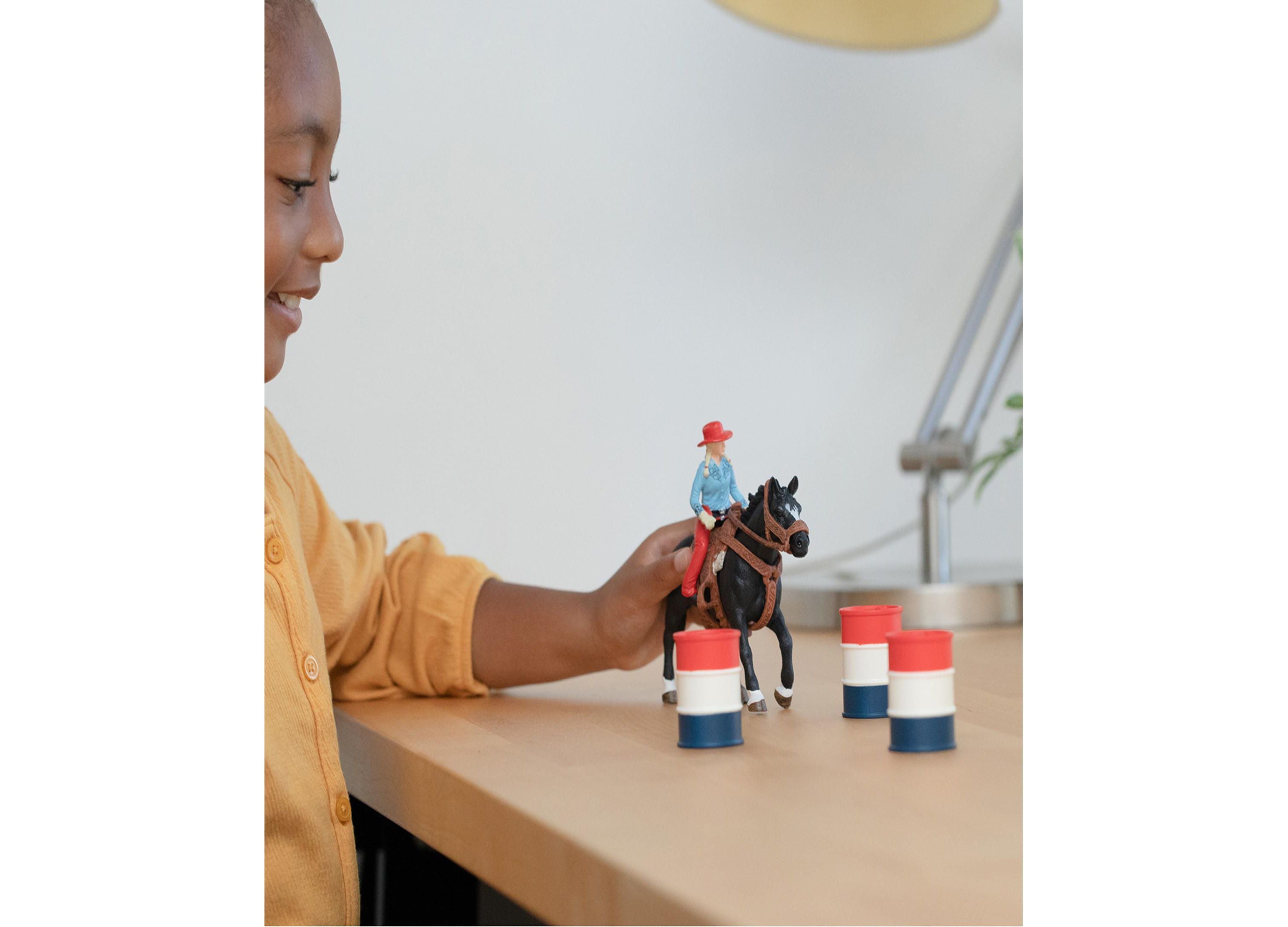 Schleich Farm World Cowgirl Barrel Racing Playset - 7 Piece Set - Image 4
