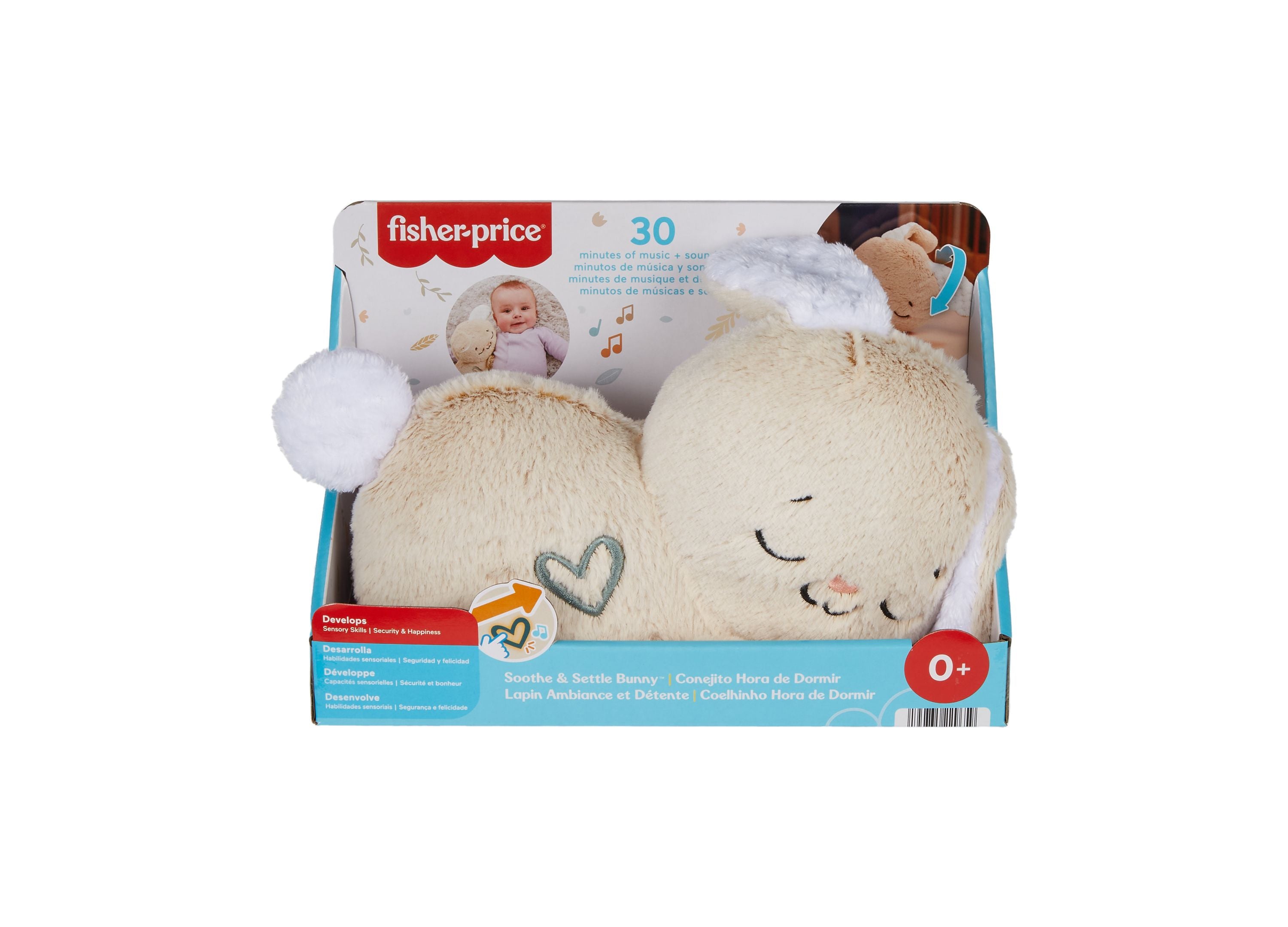 Fisher-Price Soothe & Settle Bunny – Plush Sound & Motion Baby Toy - Image 2