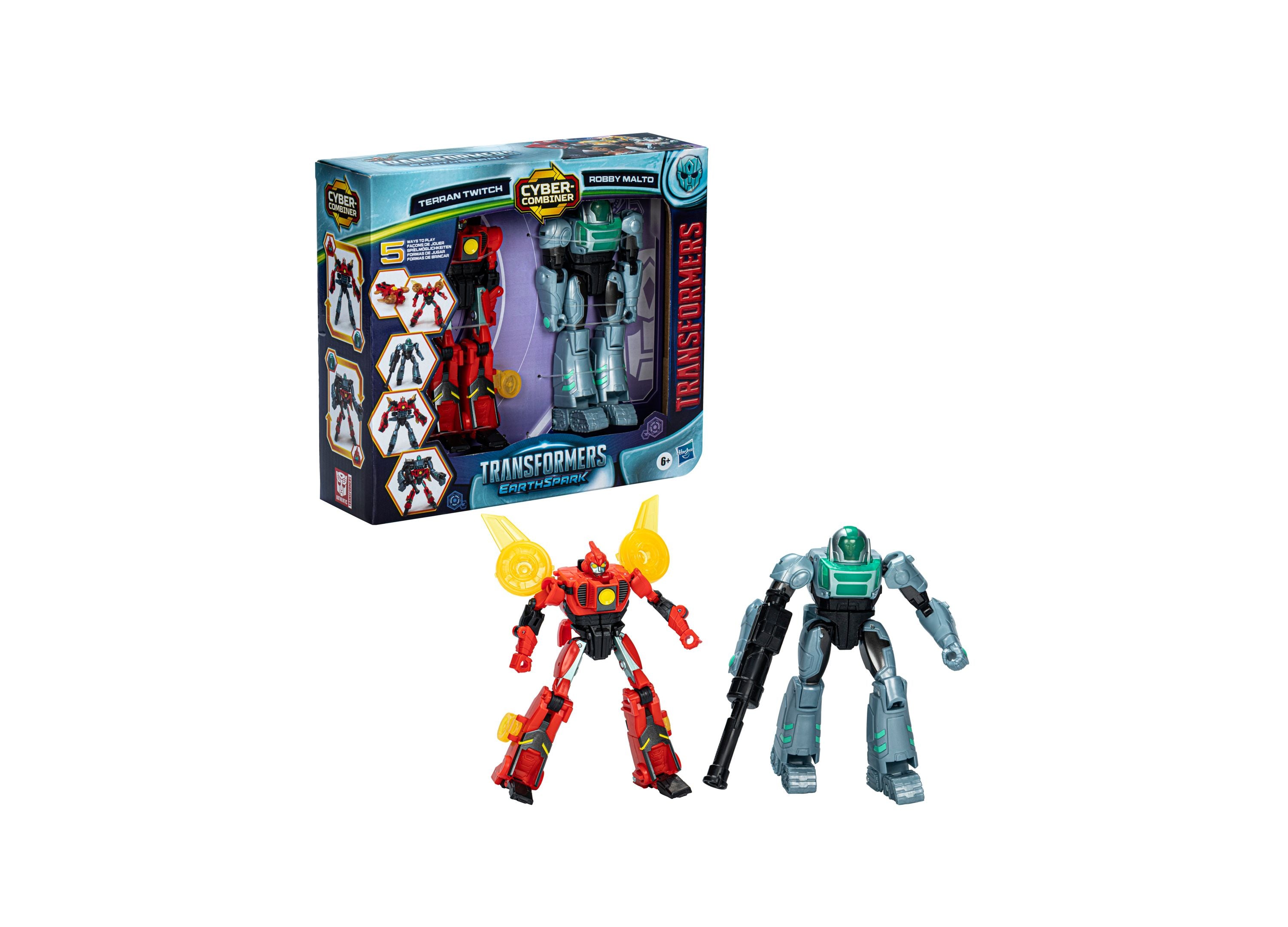 Transformers EarthSpark Cyber-Combiner Terran Twitch and Robby Malto Action Figure - Image 4
