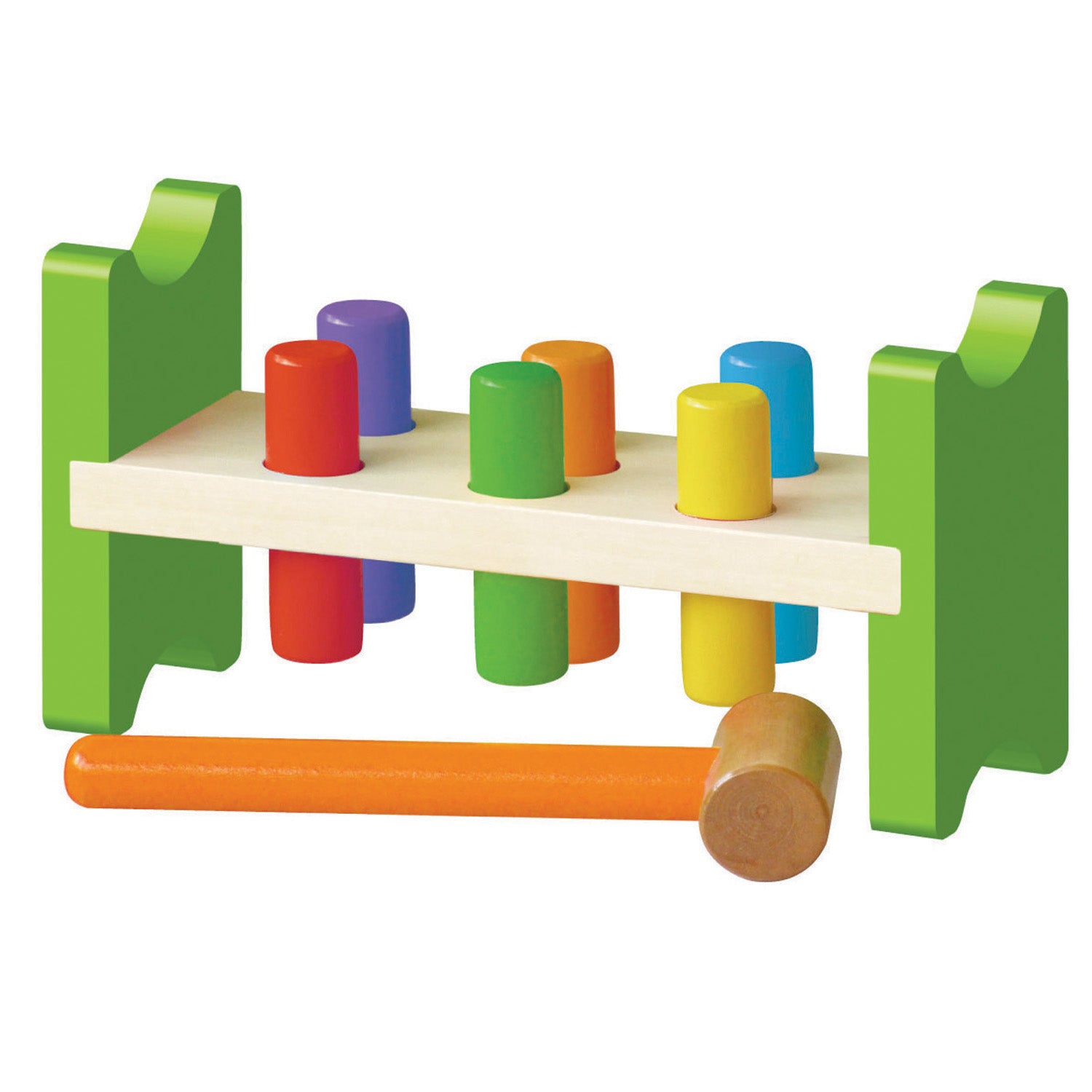 Alternative view of The Original Toy Company - Pound a Peg Classic Bench Toy - Colorful Wooden Pegs