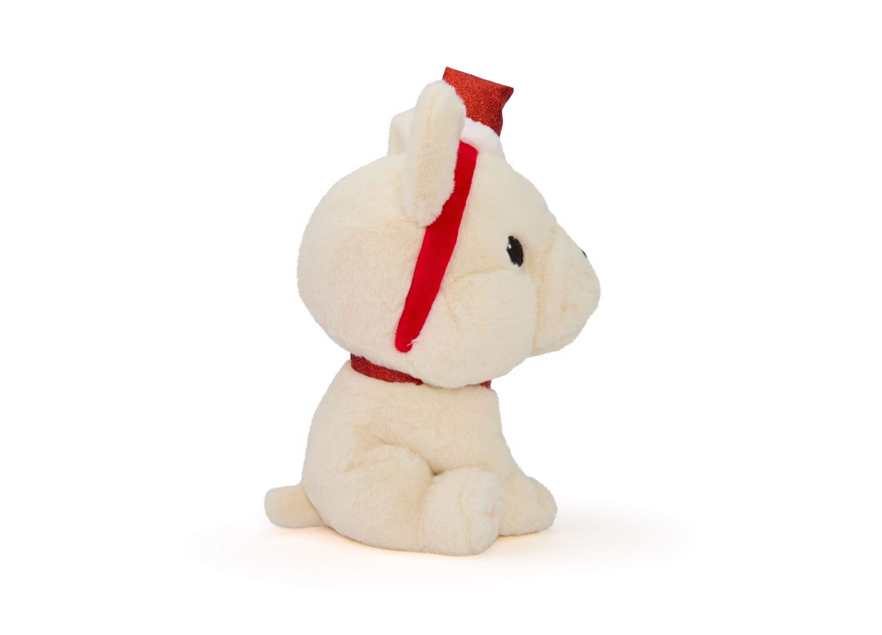 Geoffrey's Toy Box 10 inch French Bulldog Plush with Christmas Hat - Image 3