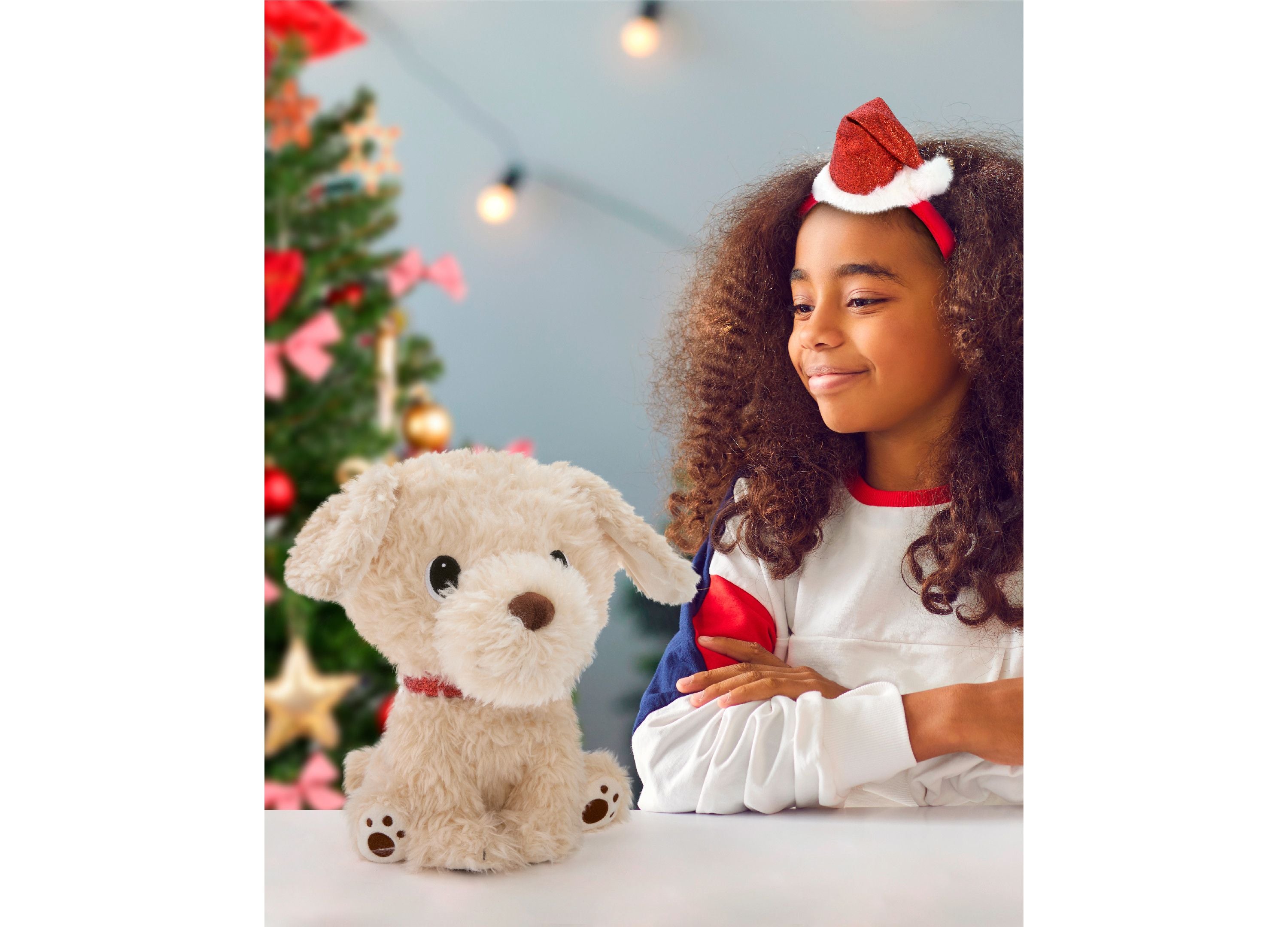 Geoffrey's Toy Box 10 inch Golden Retriever Plush with Festive Christmas Hat - Image 3