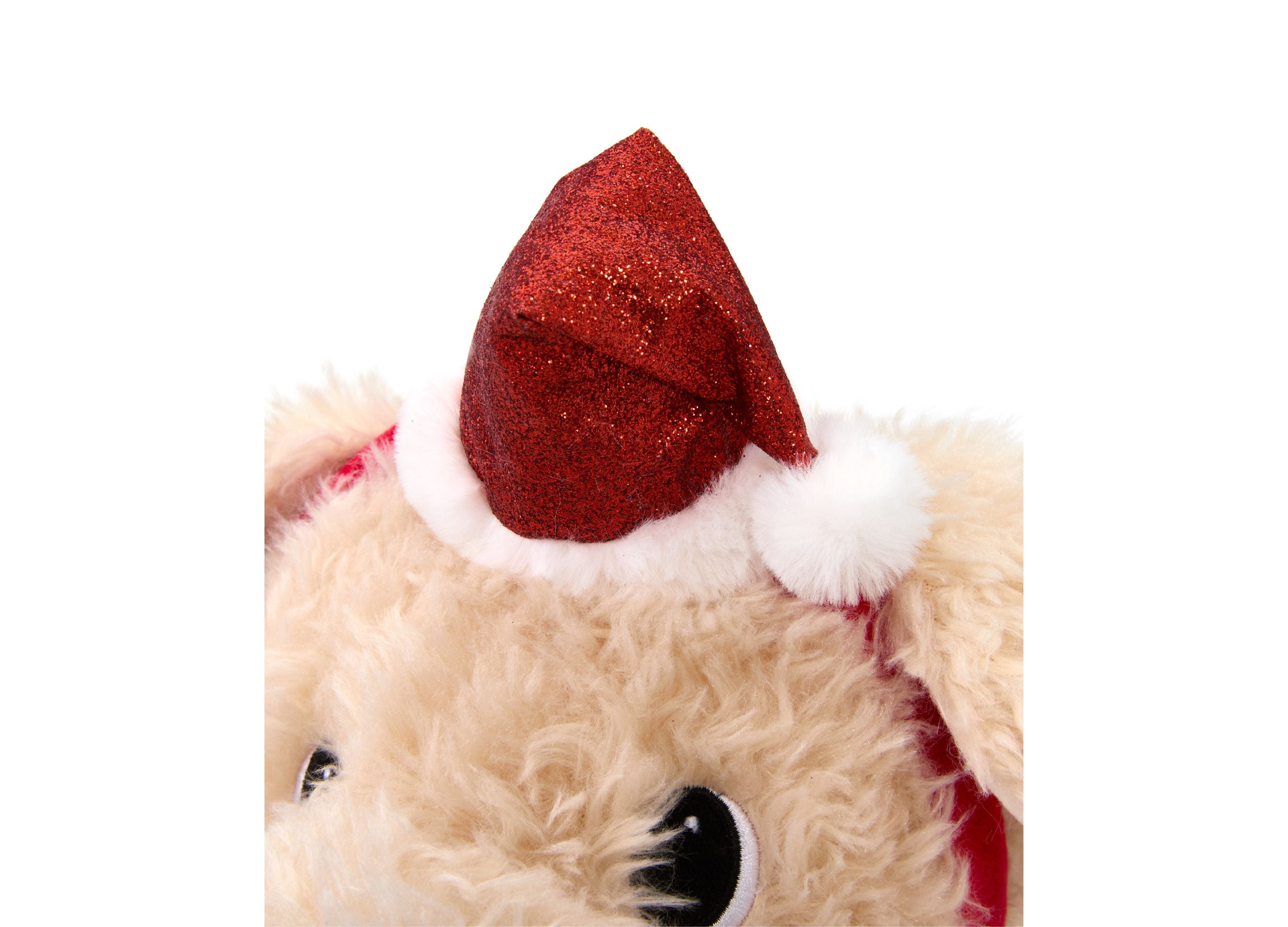 Geoffrey's Toy Box 10 inch Golden Retriever Plush with Festive Christmas Hat - Image 7