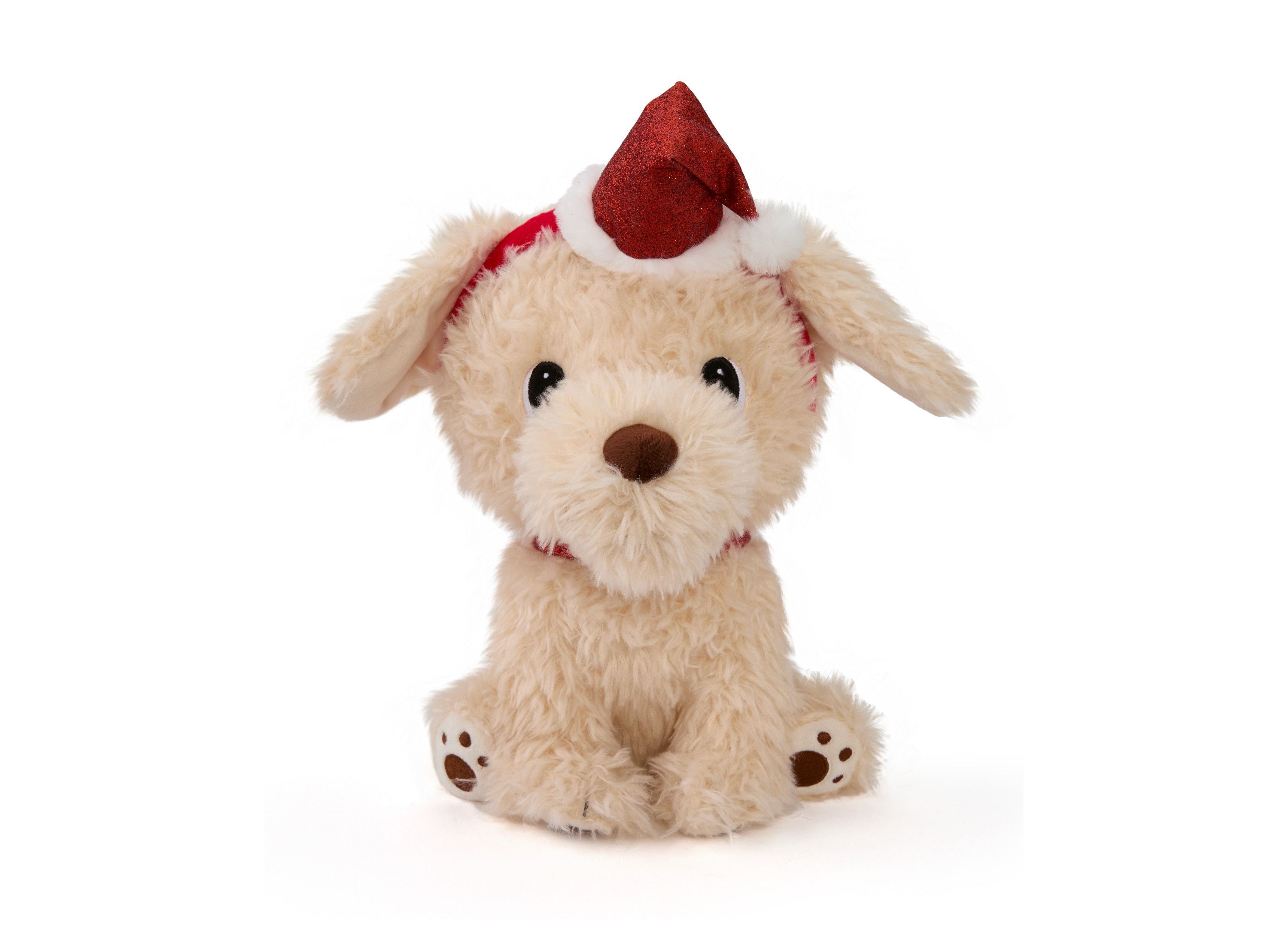 Geoffrey's Toy Box 10 inch Golden Retriever Plush with Festive Christmas Hat - Image 5