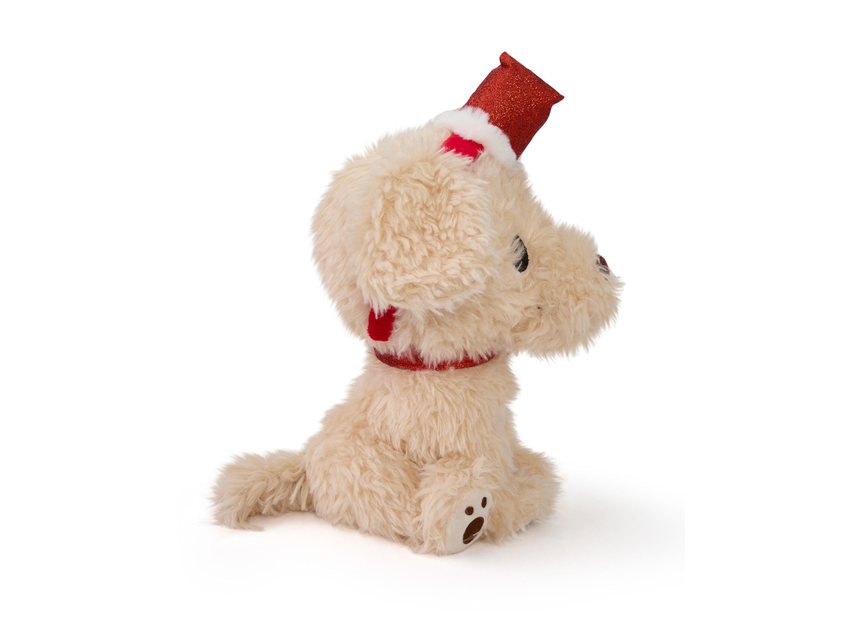 Geoffrey's Toy Box 10 inch Golden Retriever Plush with Festive Christmas Hat - Image 4