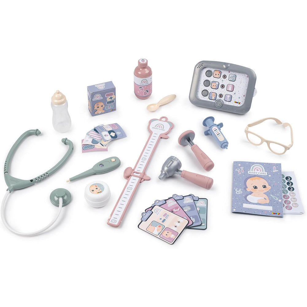 Smoby Baby Childcare Center Playset - Pastel with 24 Medical Toy Accessories, for Kids Age 3+ - Image 5