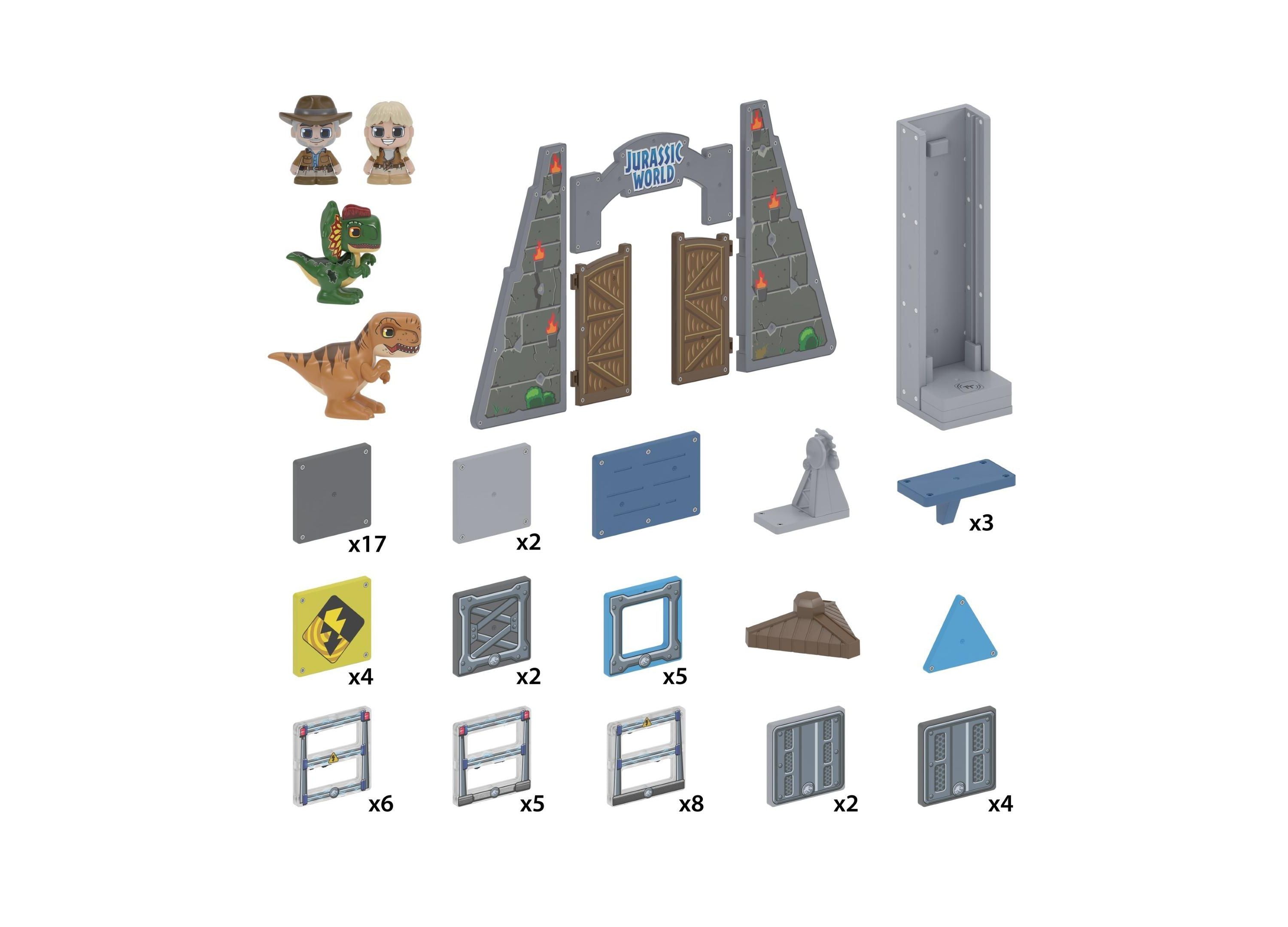 Tile Town Jurassic World Dino Escape Magnetic Tiles Playset, 69 Piece - Image 10