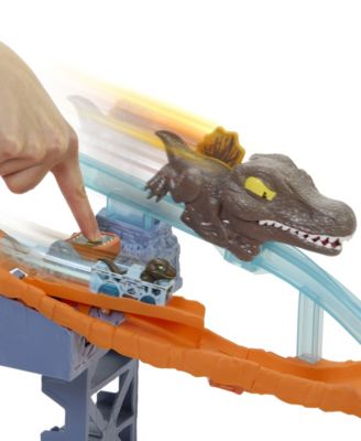 Hot Wheels RacerVerse Jurassic World Crash & Splash Track Set with Die-Cast Dinosaur Toy Car - Image 5