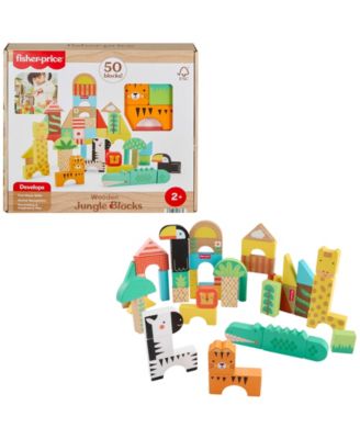 Fisher Price Jungle Adventure 50-Piece Wooden Block Set - Image 3