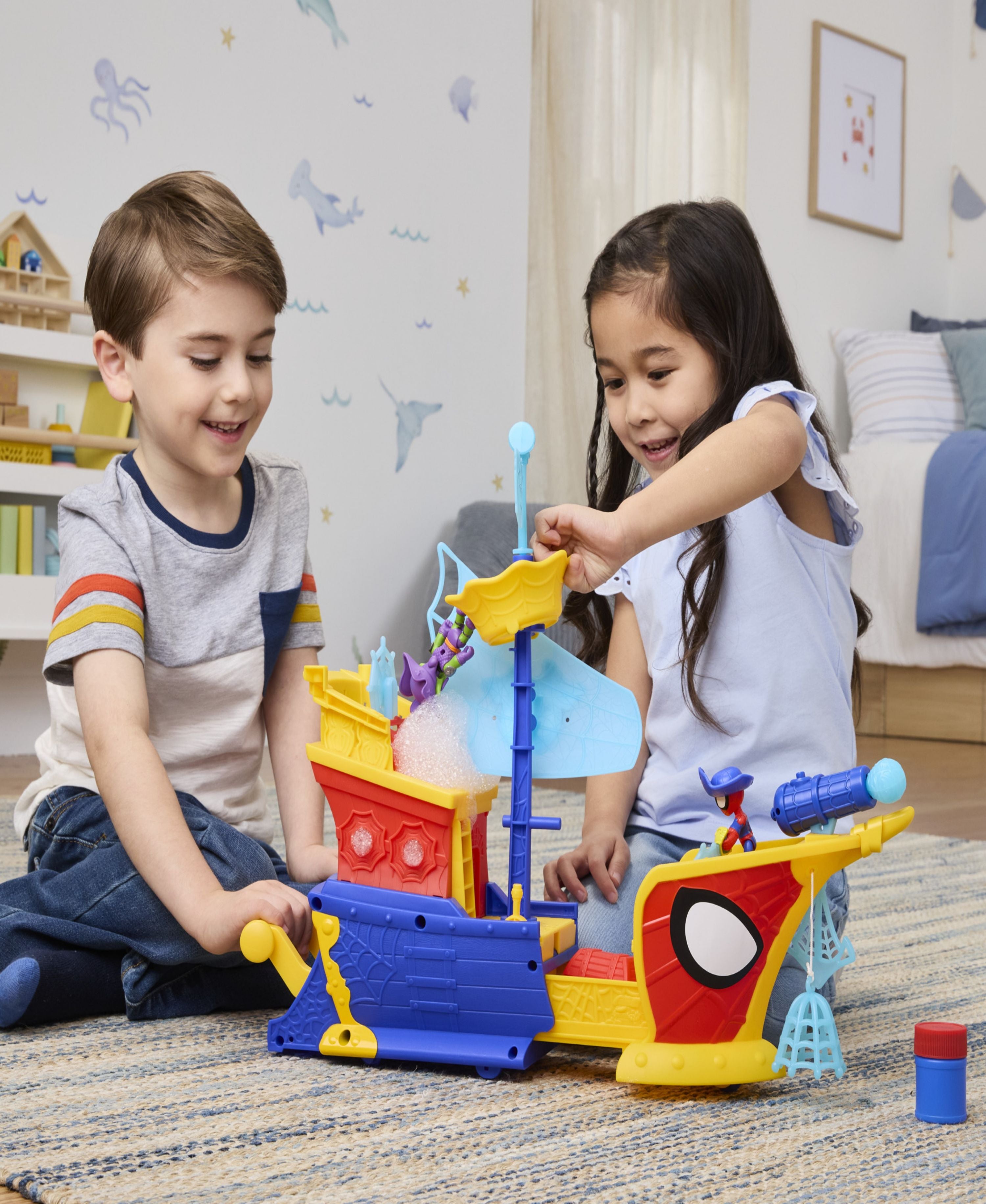 Marvel Spidey Water-Webs Ahoy Bubble Pirate Ship Playset - Image 8