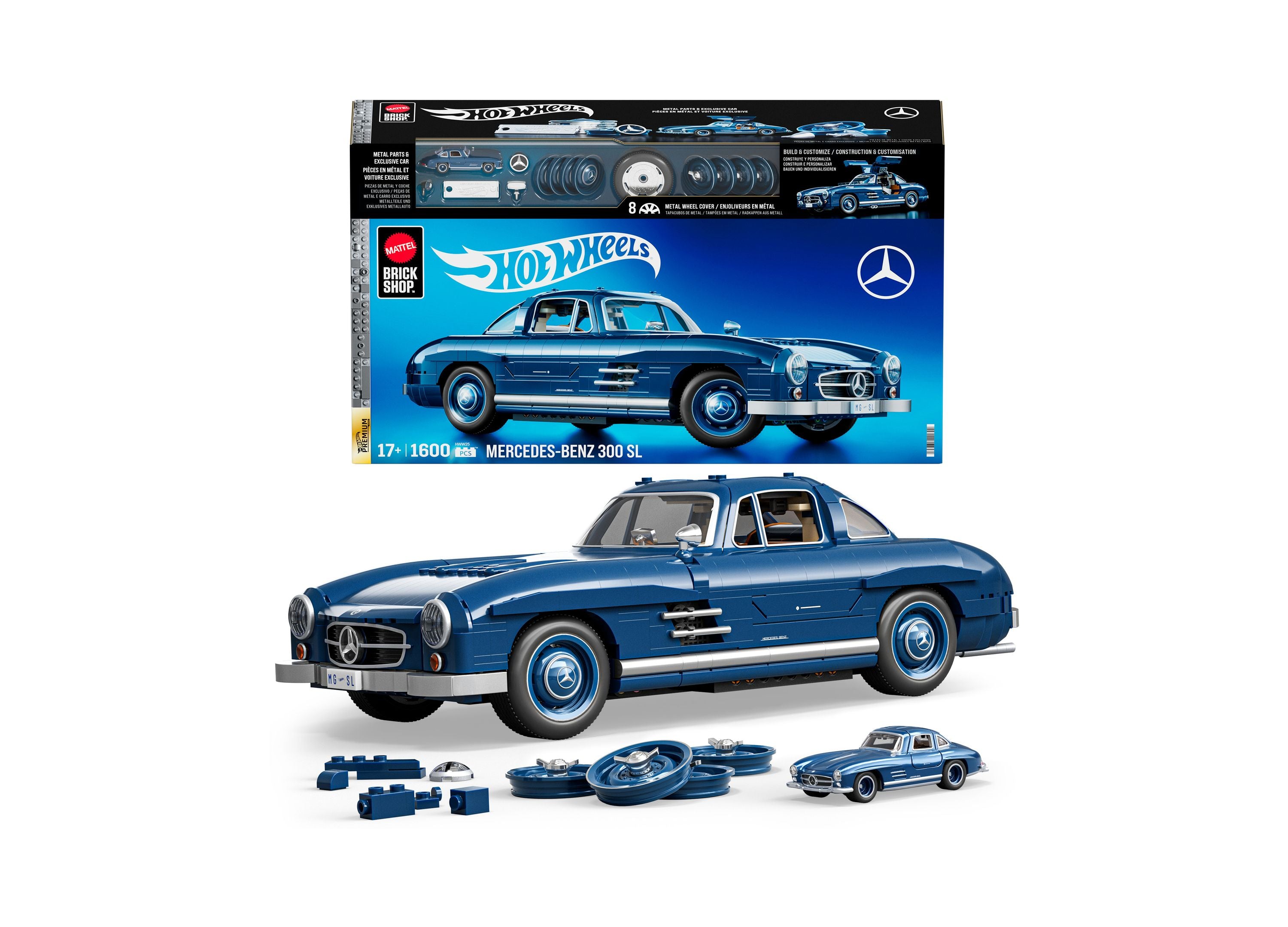 Mega Bloks Hot Wheels Mercedes-Benz 300 SL Collector's Edition Building Set - 1600 Pieces