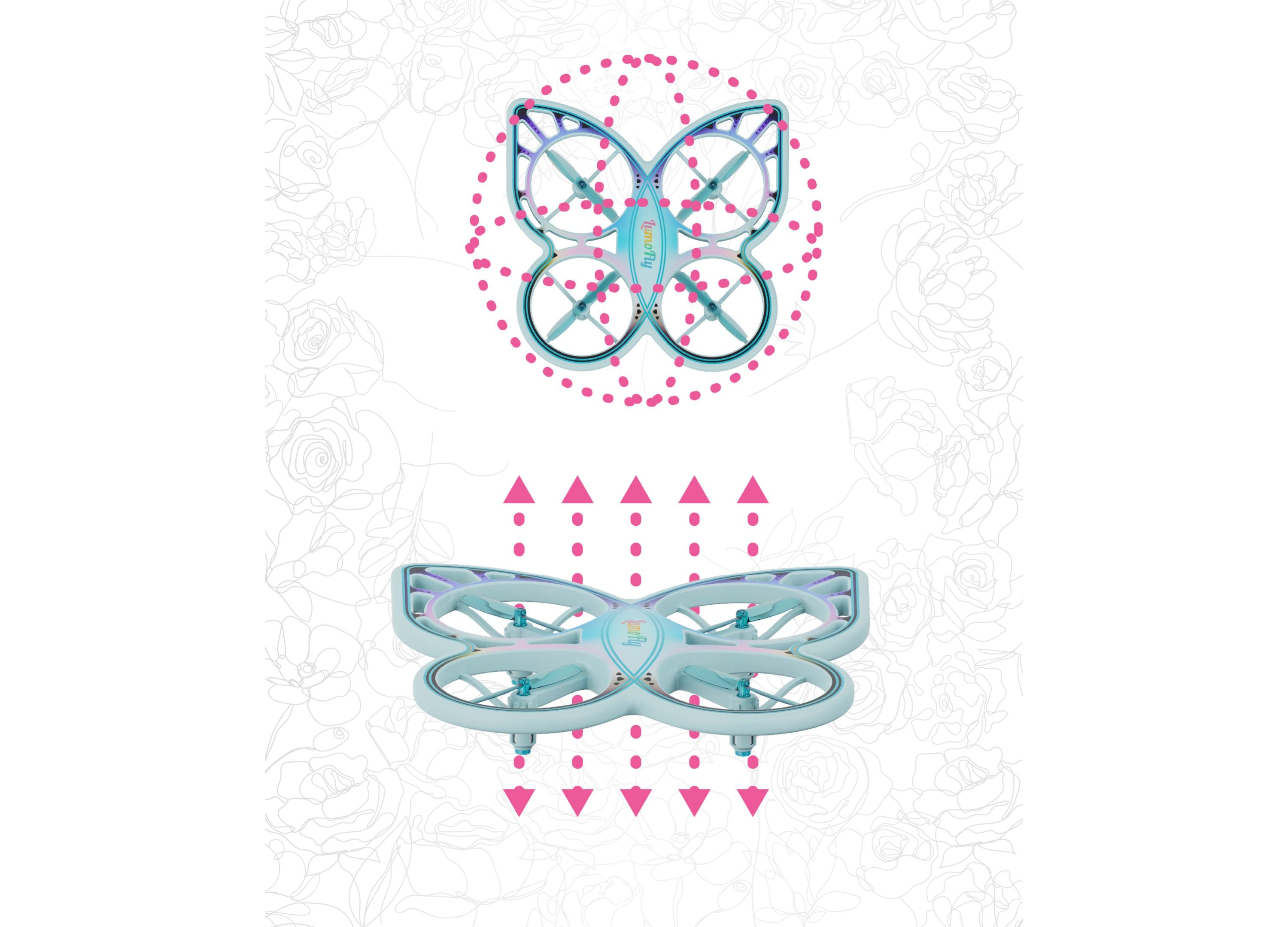 Sharper Image Remote Control Lumofly Butterfly Stunt Drone - Image 3