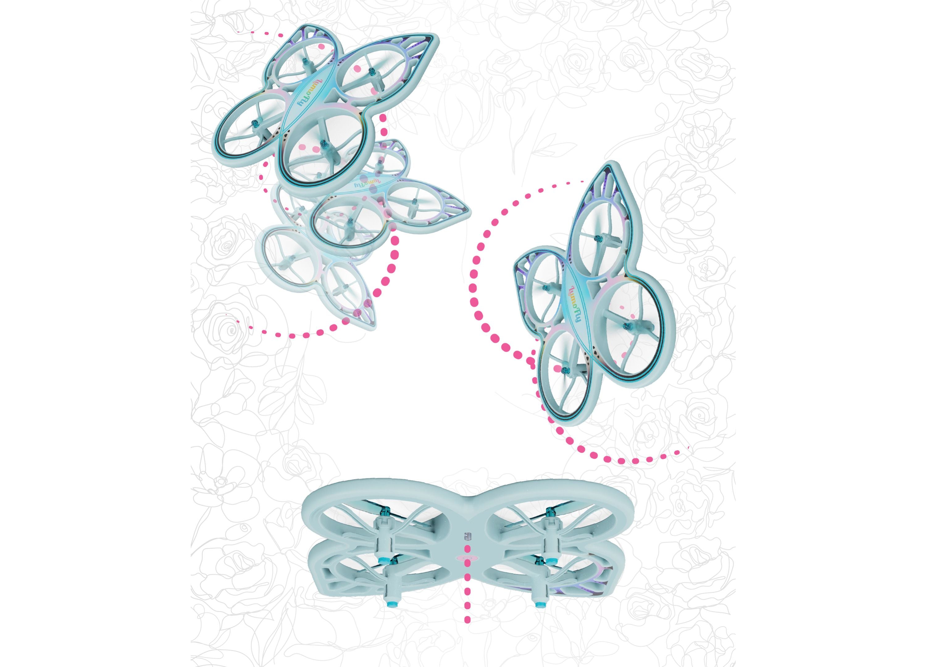 Sharper Image Remote Control Lumofly Butterfly Stunt Drone - Image 6
