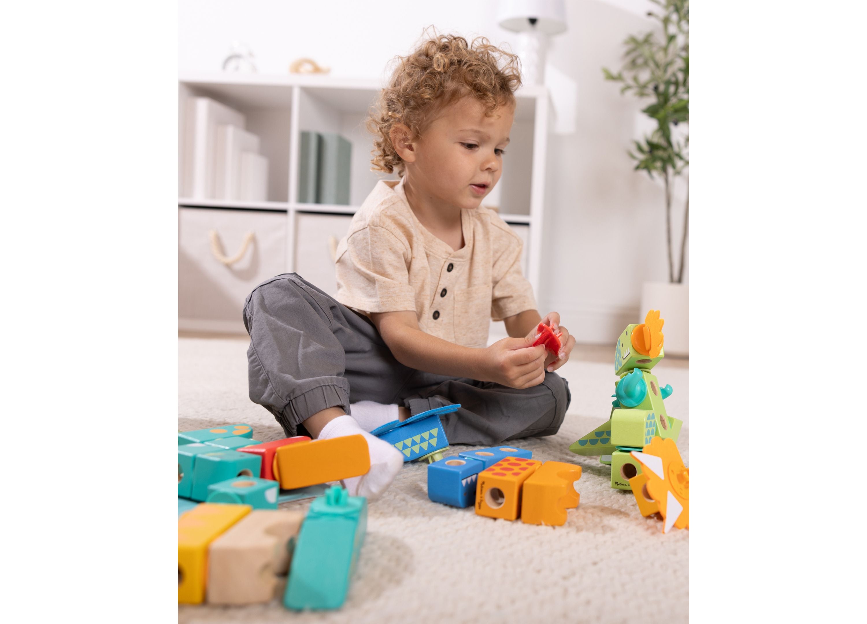 Melissa & Doug Dinosaur Blockables Play Set - 69 Pieces - Image 2