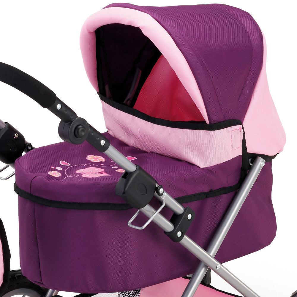 Bayer Design Purple & Pink Trendy Doll Pram with Bag - Image 7