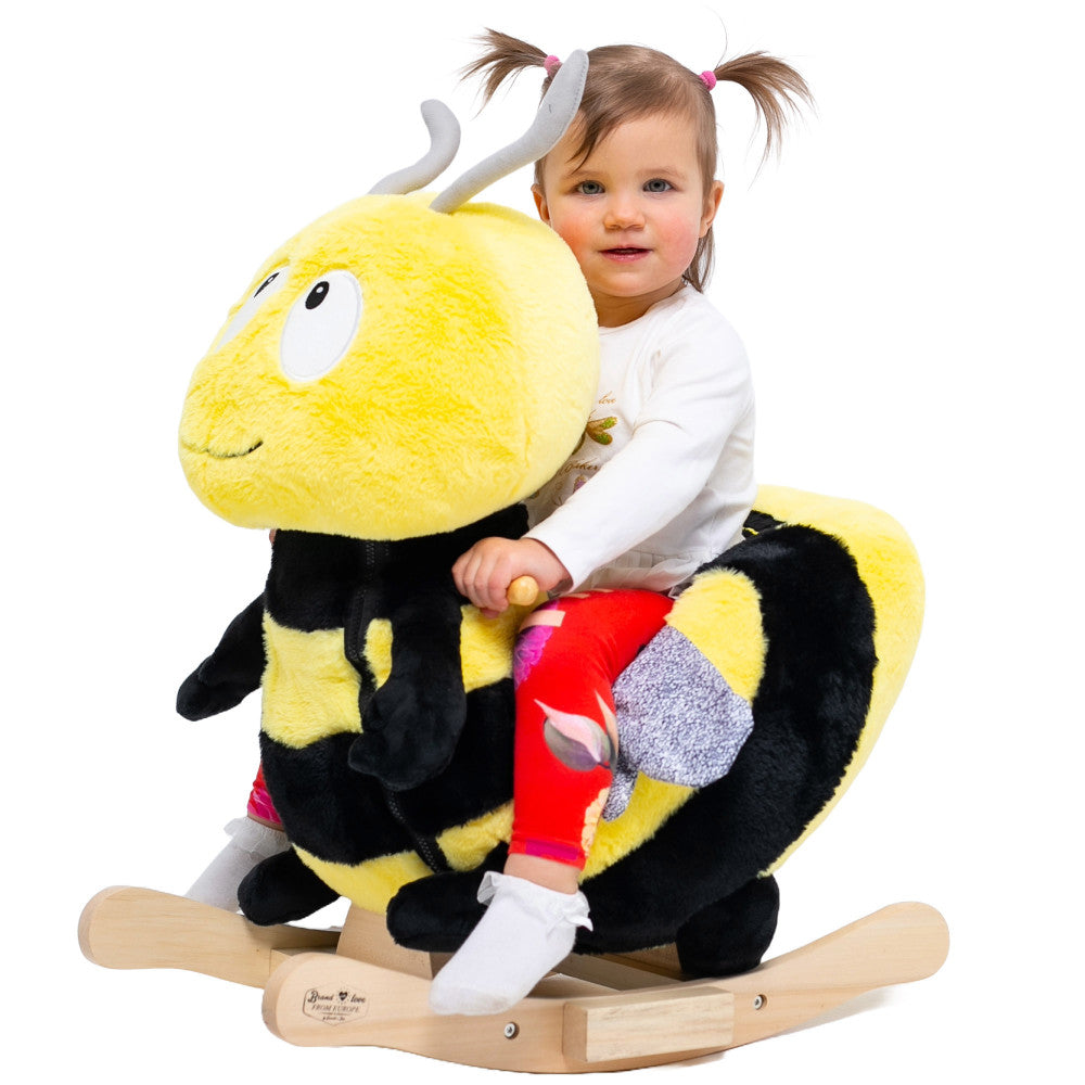 Alternative view of Gerardo's Toys Little Rockers Bee - Plush Wooden Ride-On Rocker