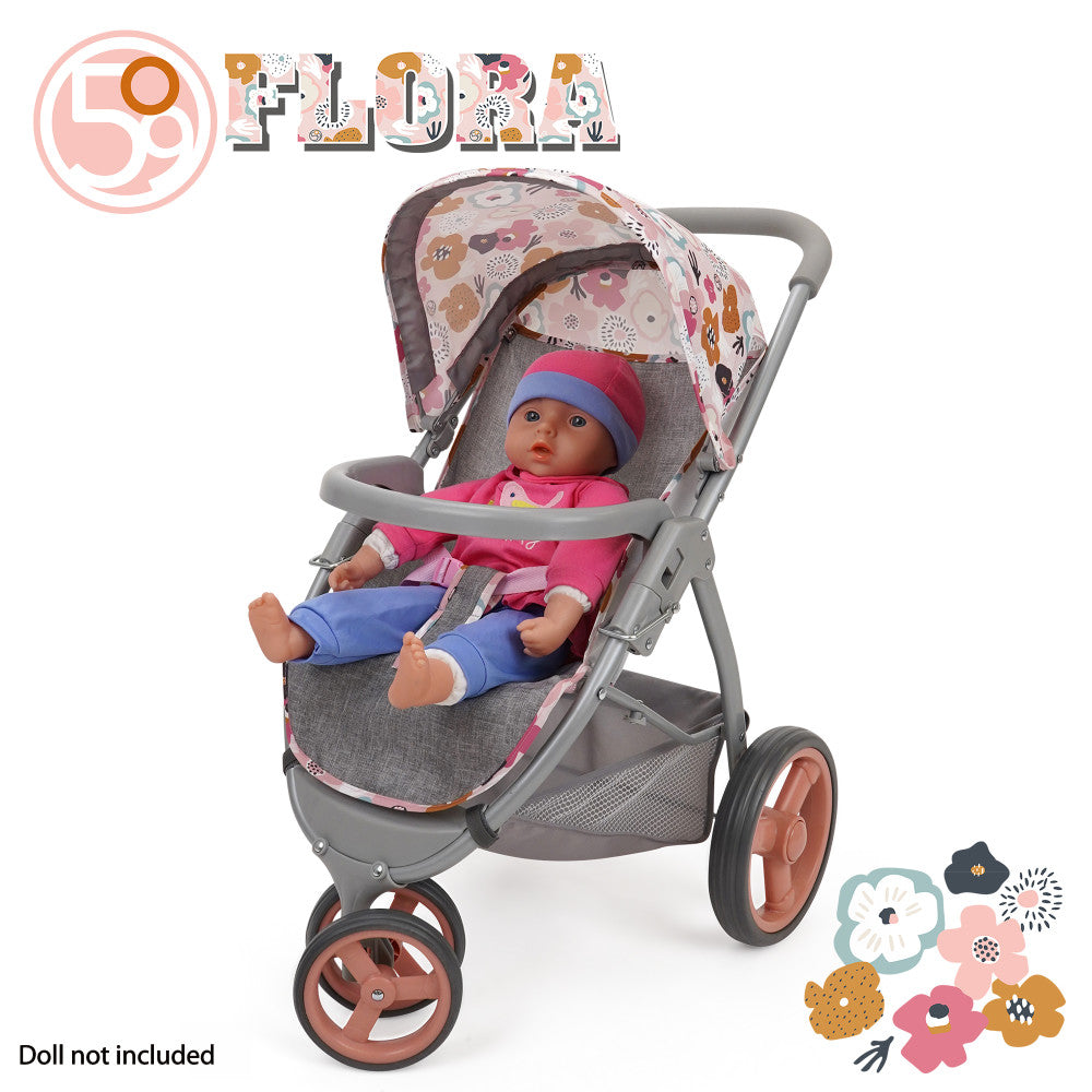 509 Crew Melange Flora Mabelle 3-Wheel Doll Jogger Stroller, Ages 3+ - Image 5