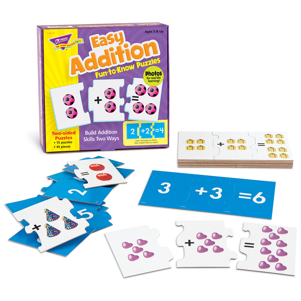Alternative view of Trend Enterprises Easy Addition Puzzle Set - 15 pc