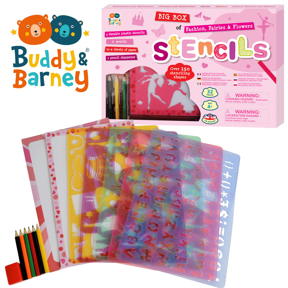 Buddy & Barney Fashion & Fantasy Stencil Kit - Fairies, Flowers & More! - Image 5