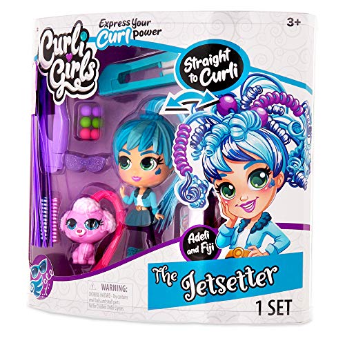 Alternative view of CurliGirls Adeli Deluxe Hairstyling Doll with Magic Curl Hair - Includes Pet Fiji