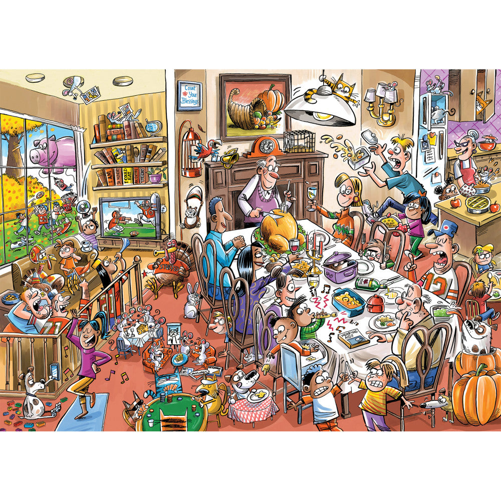 Cobble Hill DoodleTown: Thanksgiving Togetherness 1000 pc Puzzle - Image 2