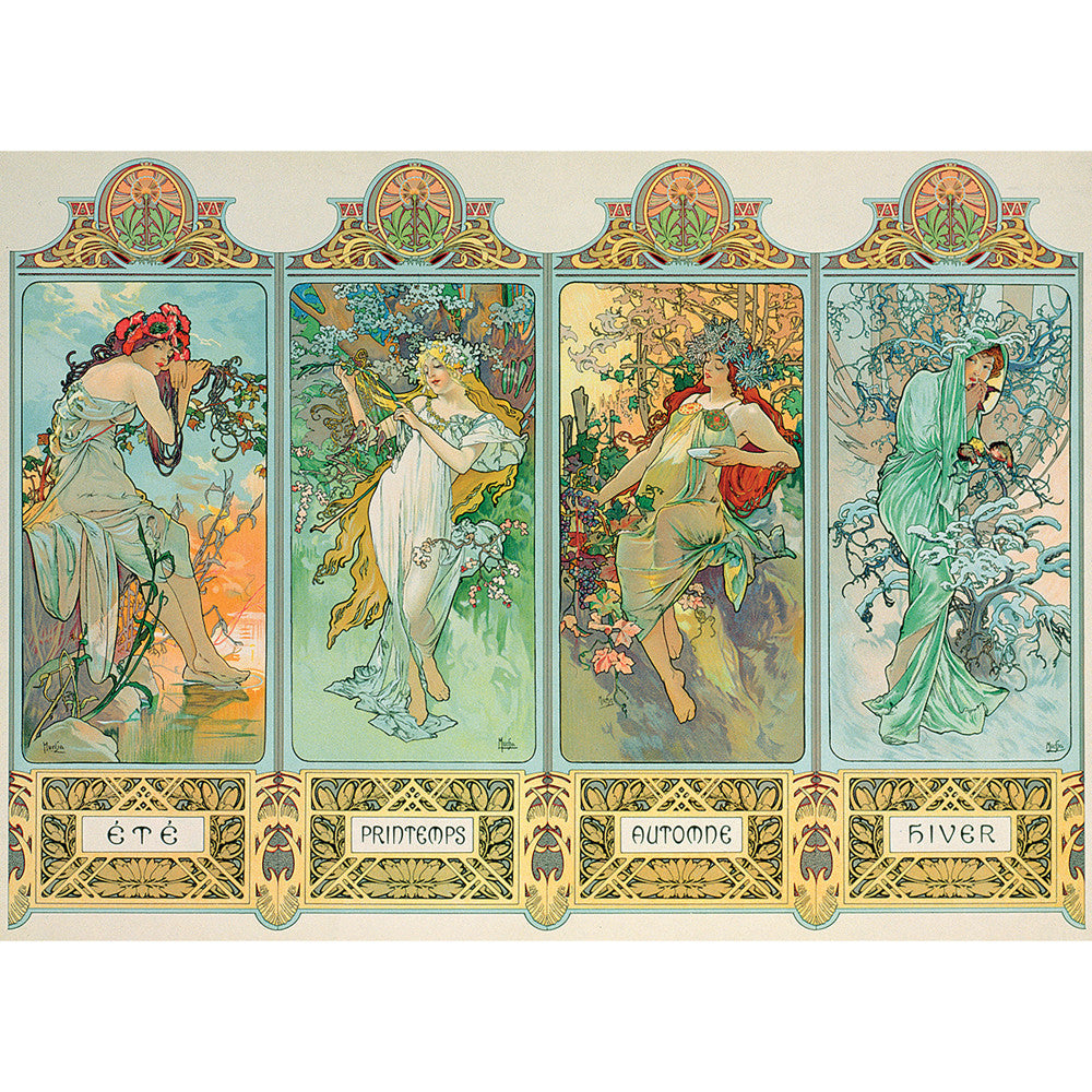 Eurographics Four Seasons by Alphonse Maria Mucha Jigsaw Puzzle - 1000 pc - Image 3