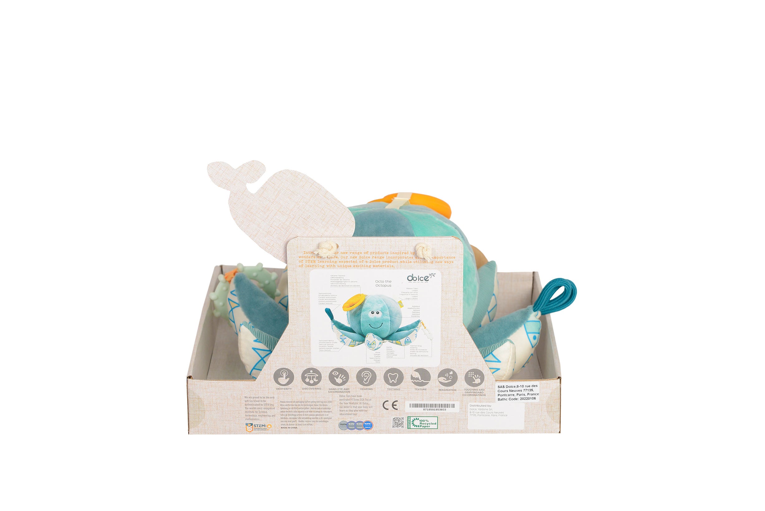 Alternative view of Dolce Octo the Octopus Interactive Plush with Teether and Rattle