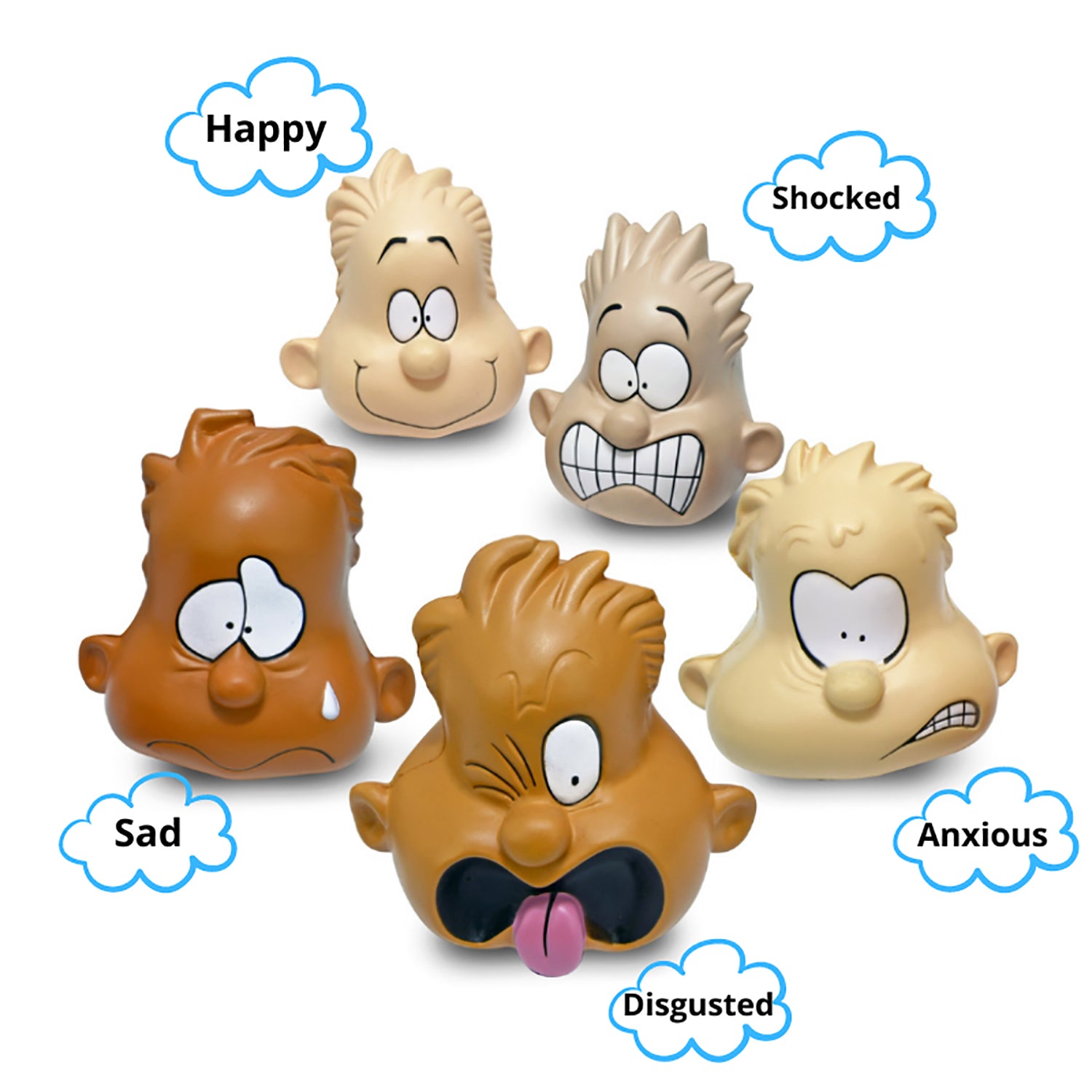Alternative view of The Pencil Grip Feeling Heads, Multicultural - Emotion Expression Stress Balls