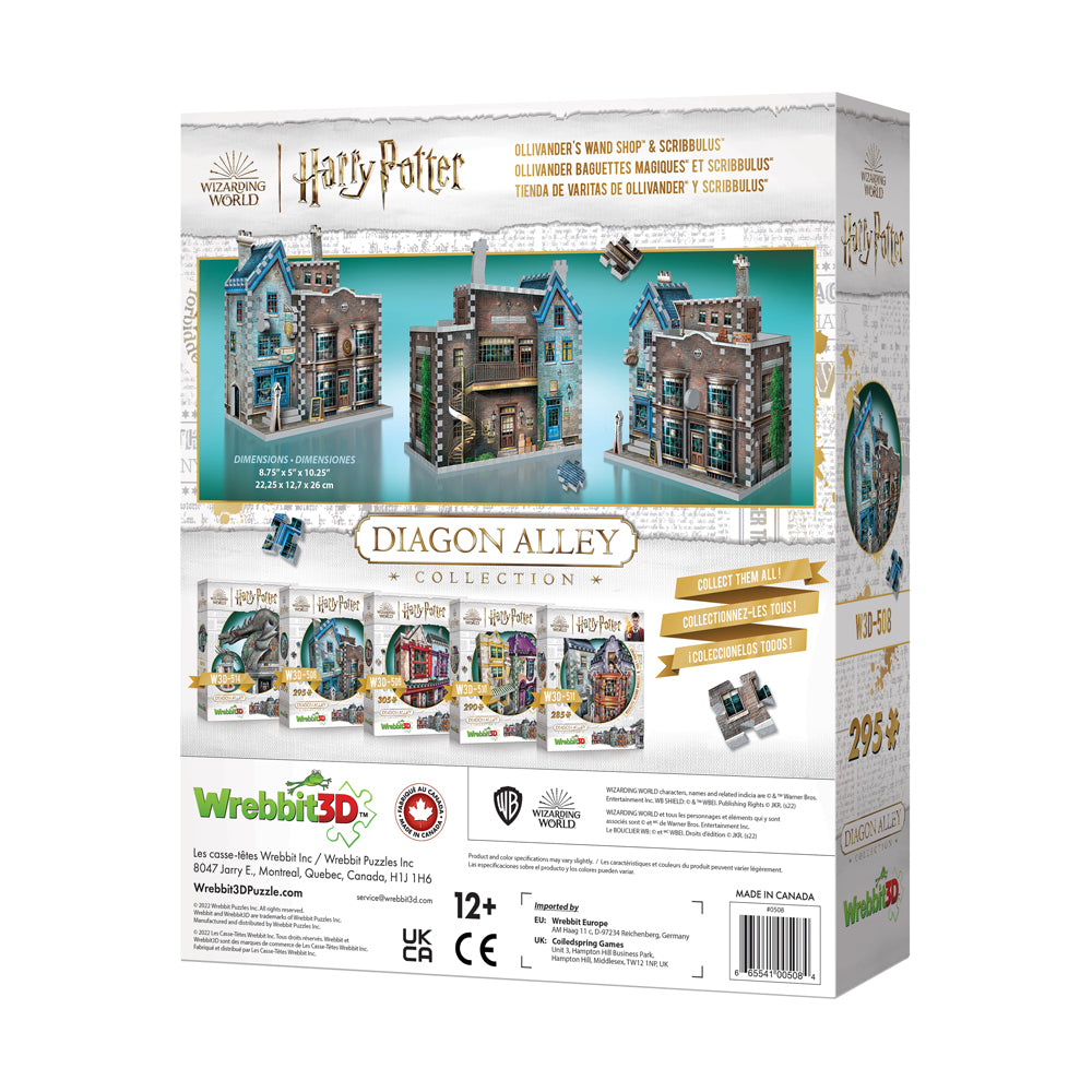 Harry Potter Diagon Alley Collection - Ollivander's & Scribbulus 3D Puzzle, 295 Pieces - Image 3